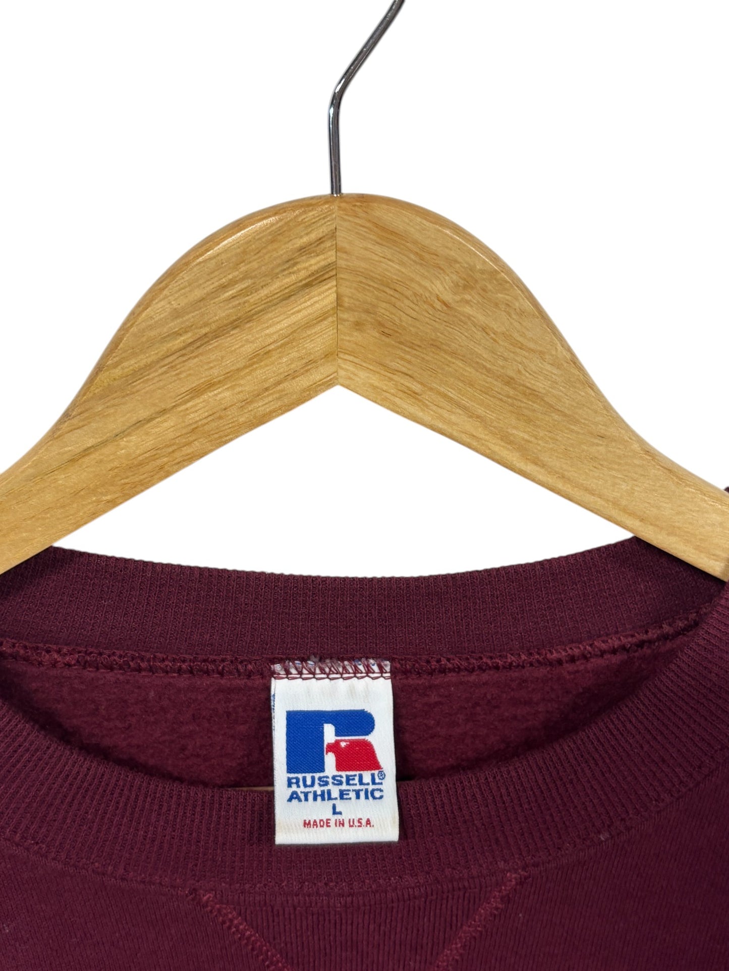 Vintage 90's Russell Athletic Red Blank Crewneck Sweater Size Large