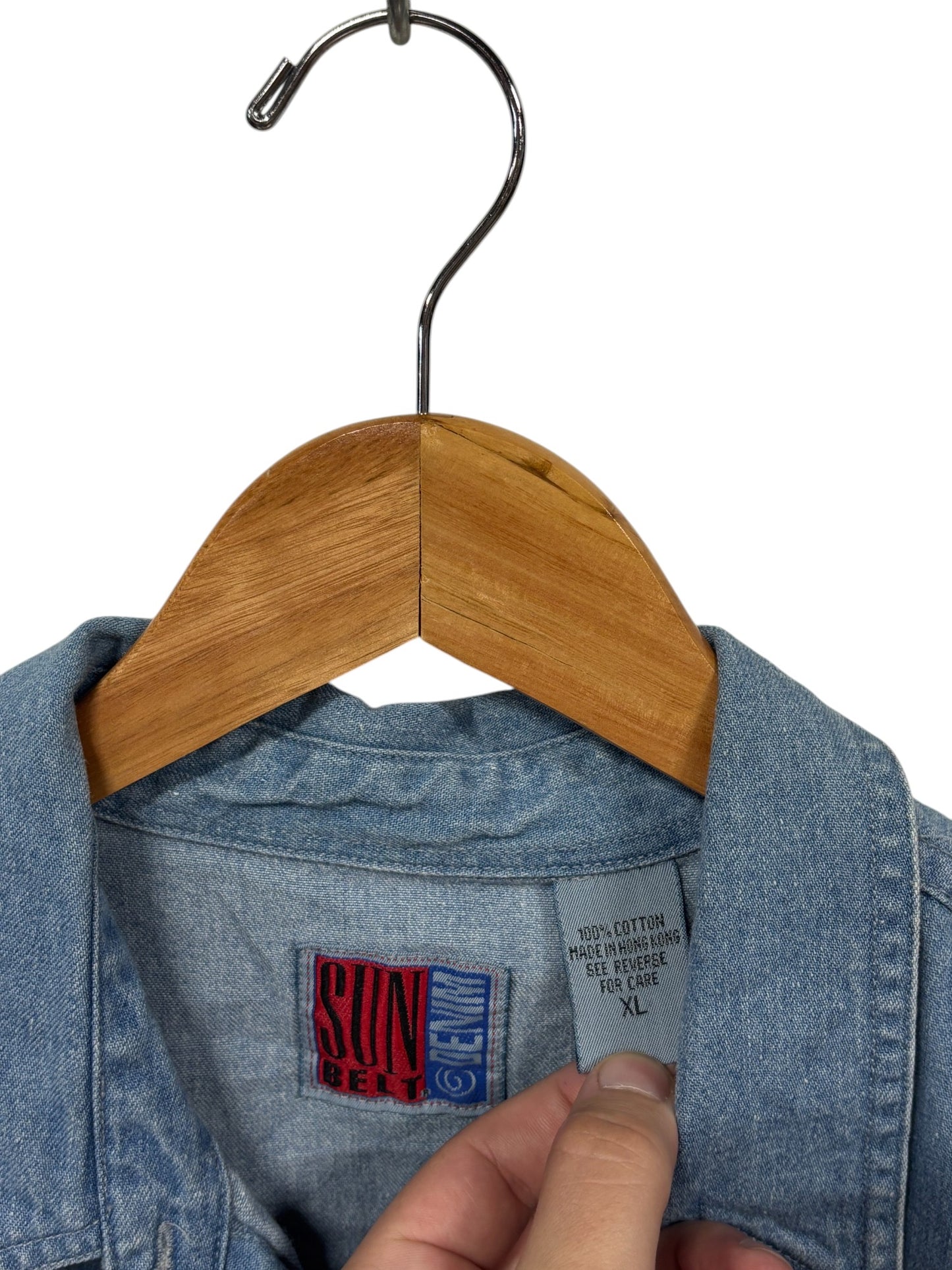 Vintage 80's Women's Montana Rodeo Bull Sessions Denim Shirt Size XL