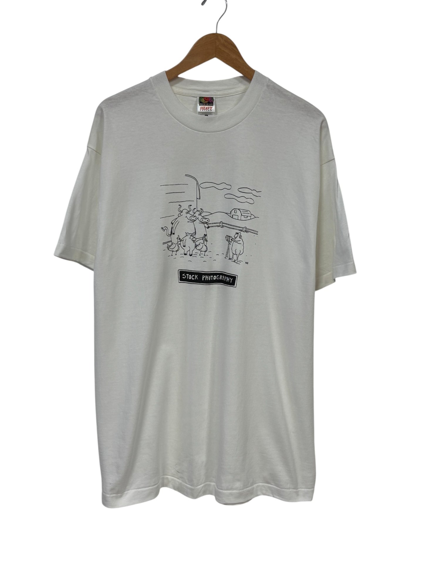 Vintage 90's Stock Photography Funny Cartoon Graphic Tee Size XL