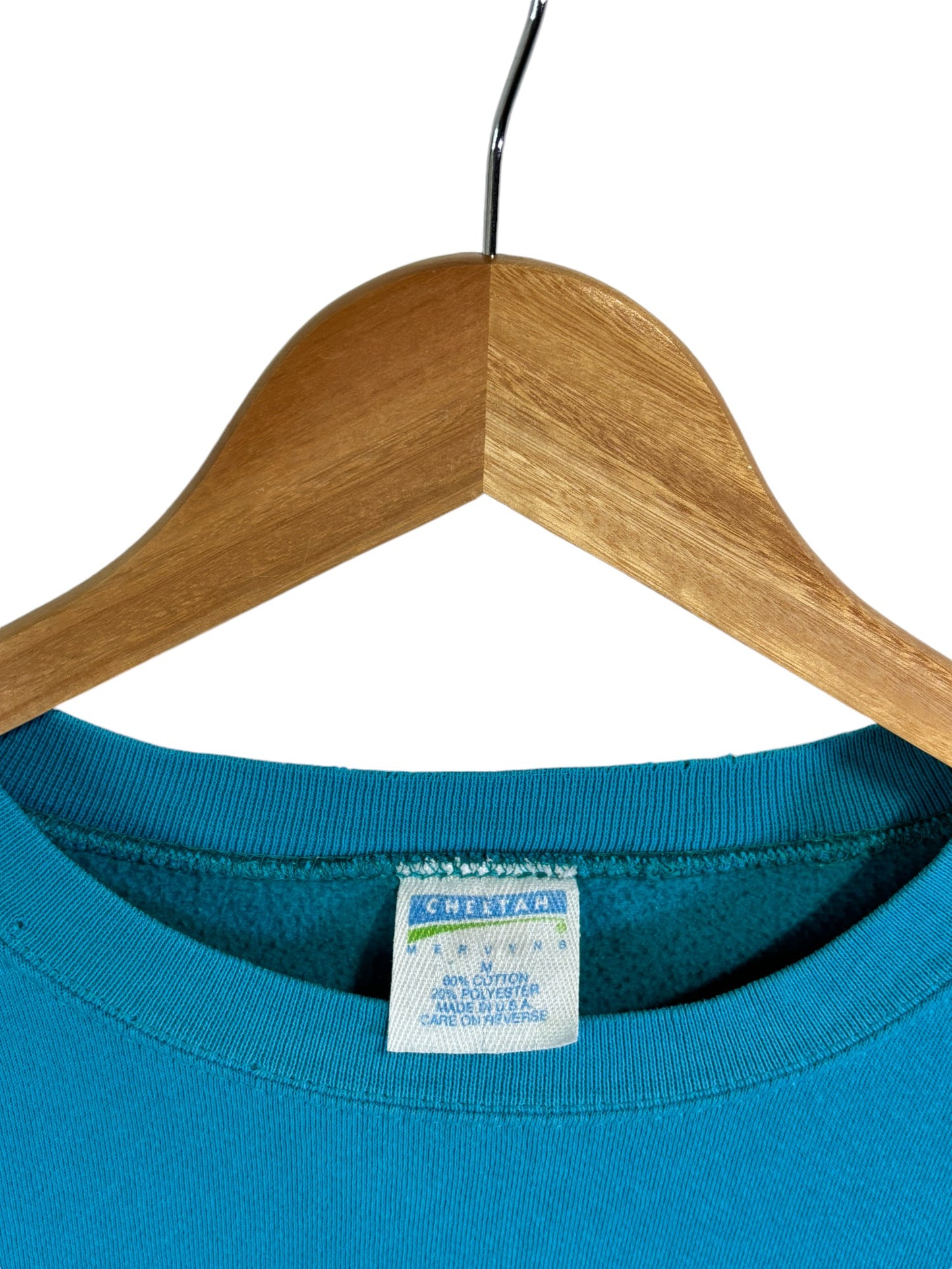 Vintage 90's Cheetah Brand Blue Blank Crewneck Sweater Size Medium