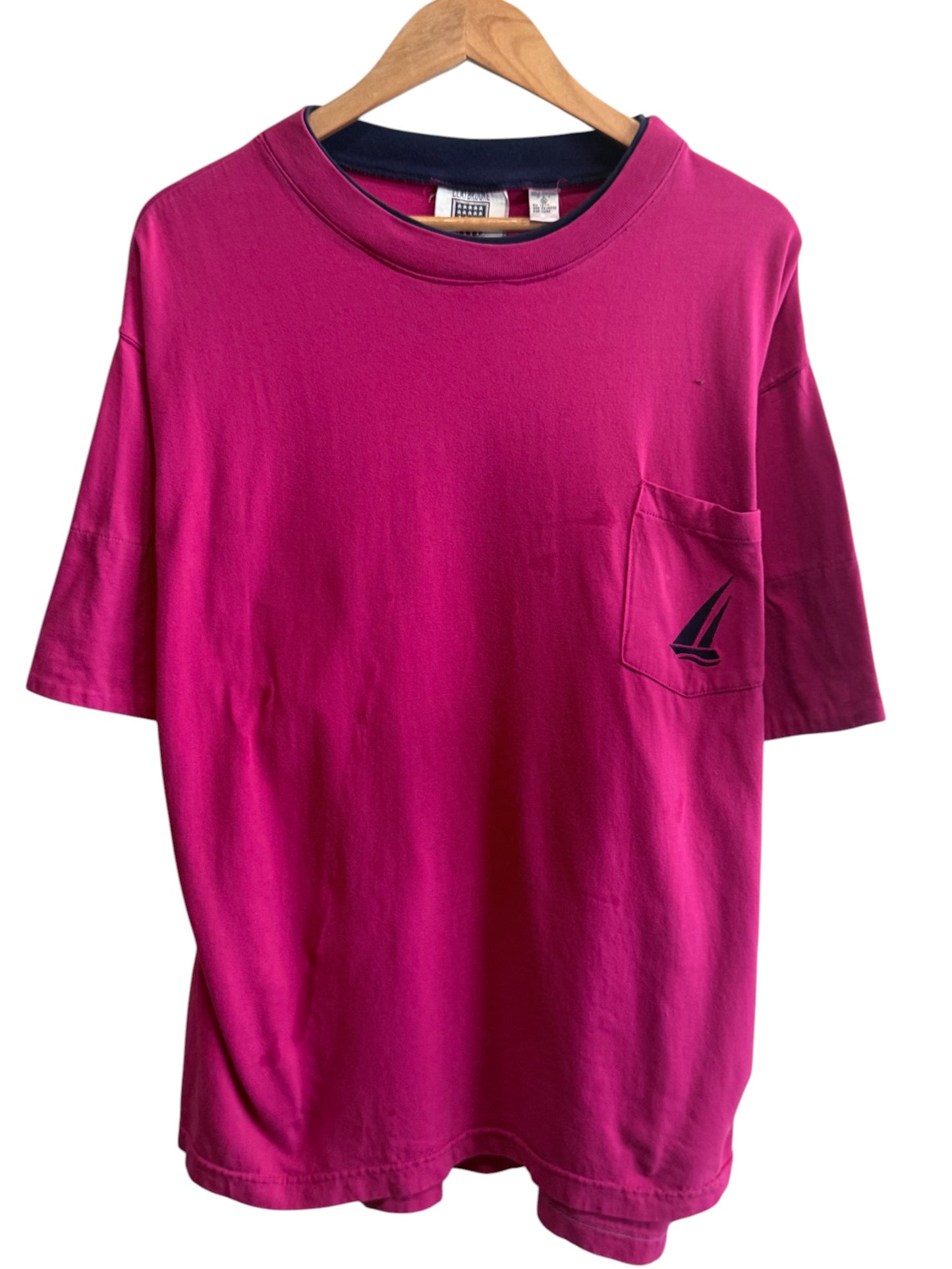 Vintage 90's Sail Boat Pocket Graphic Tee Size XXL