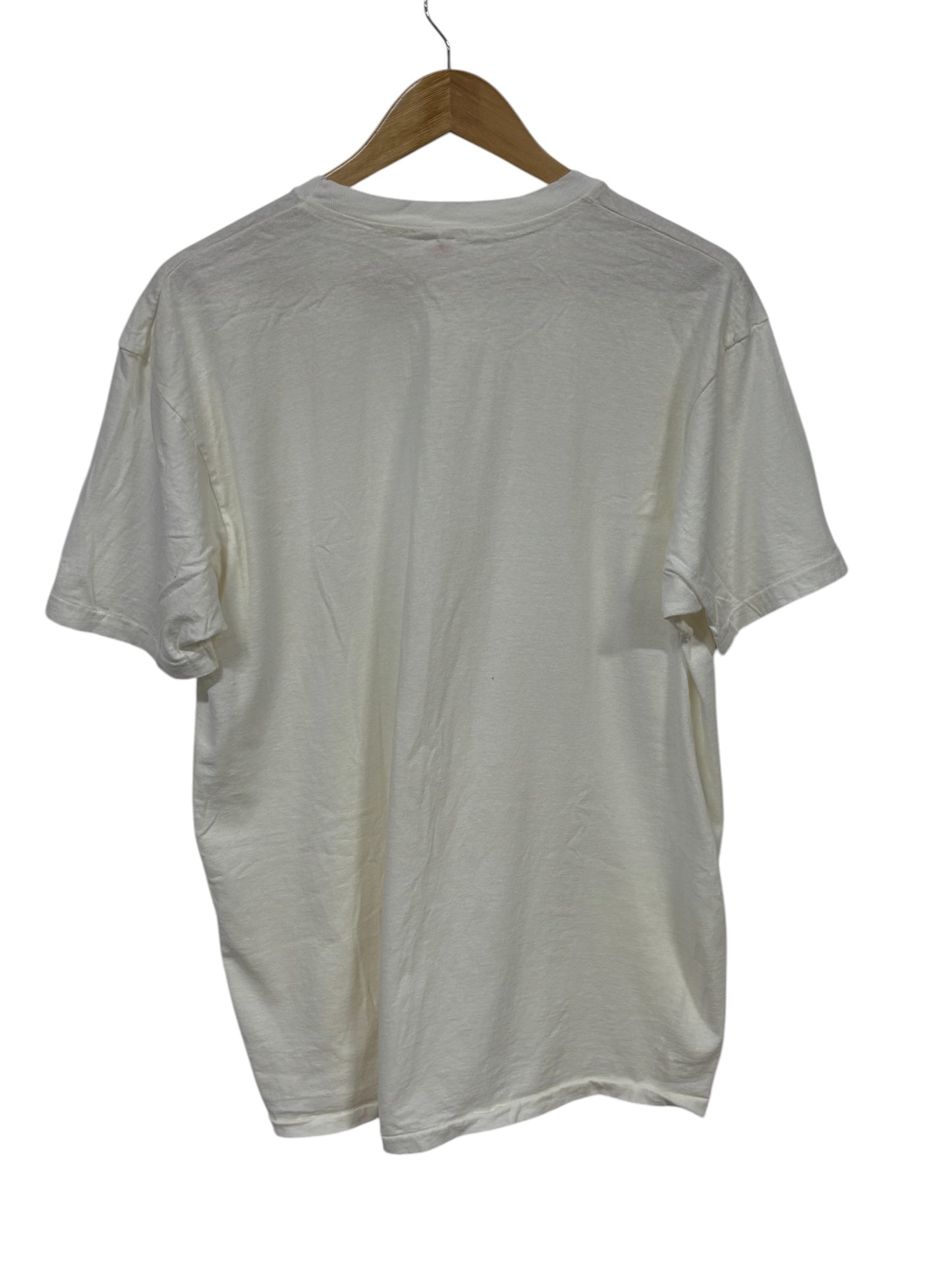 Vintage 80's Hanes Single Stitch White Blank Tee Size XL