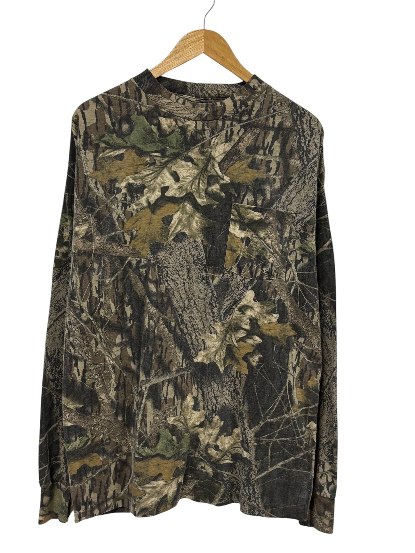 Vintage 90's Sasquatch Woodland Camo Long Sleeve Hunting Shirt Size XL