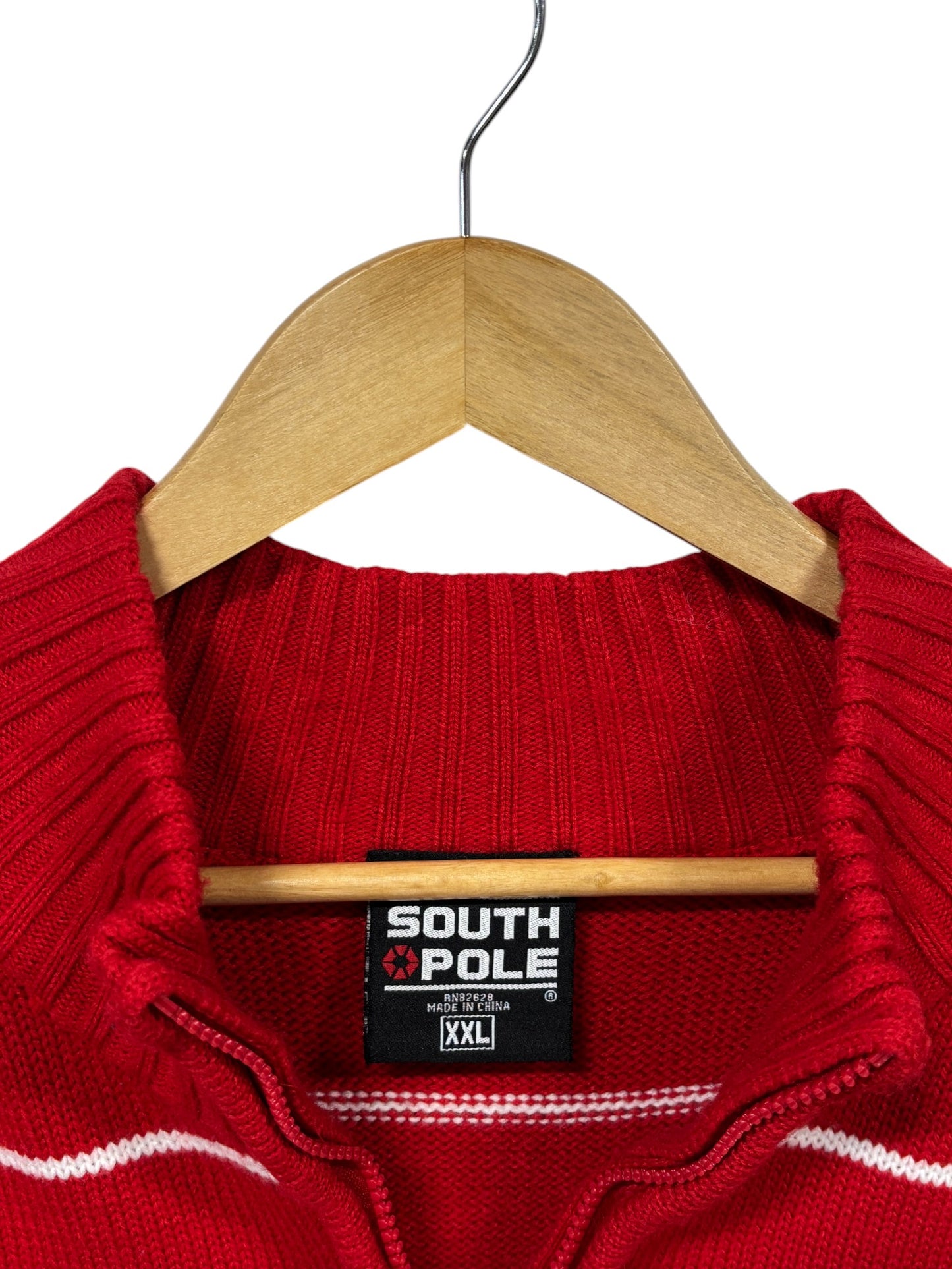 Vintage Y2K South Pole Striped Quarter Zip Sweater Size XXL
