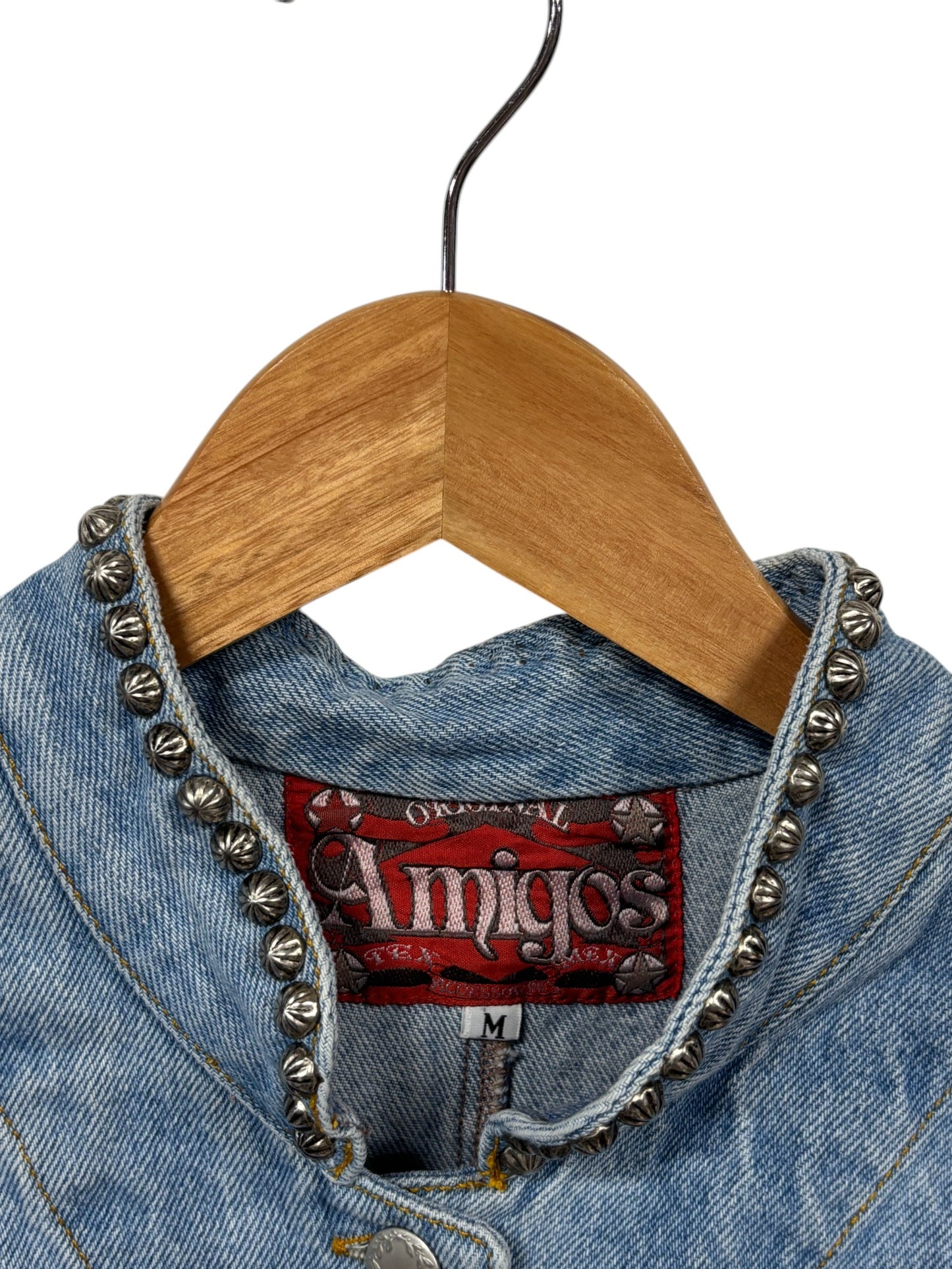 Vintage Women's Amigos Western Denim Fringe Jacket Size Medium