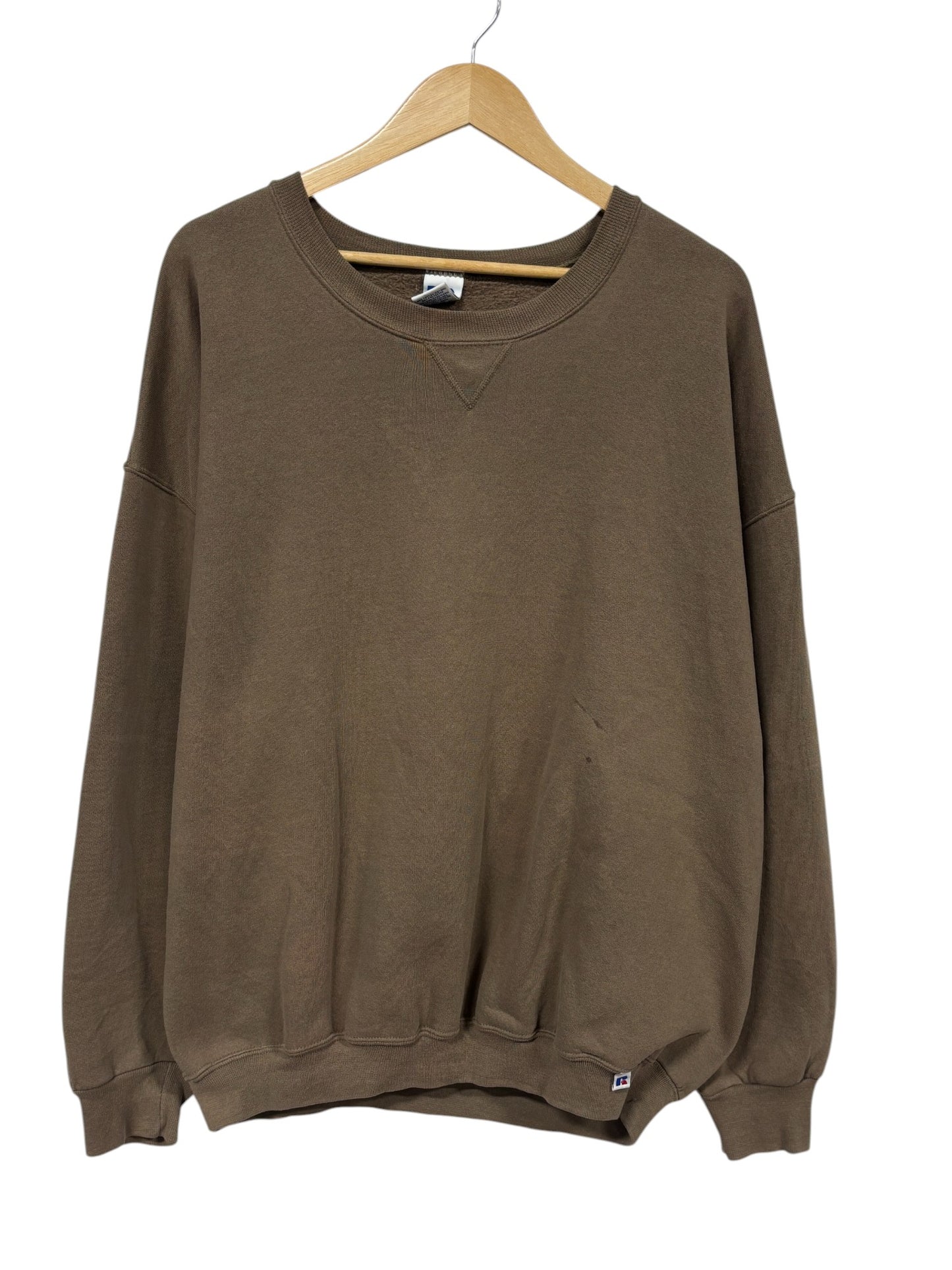 Vintage 90's Russell Athletic Brown Boxy Fit Crewneck Sweater Size XXL