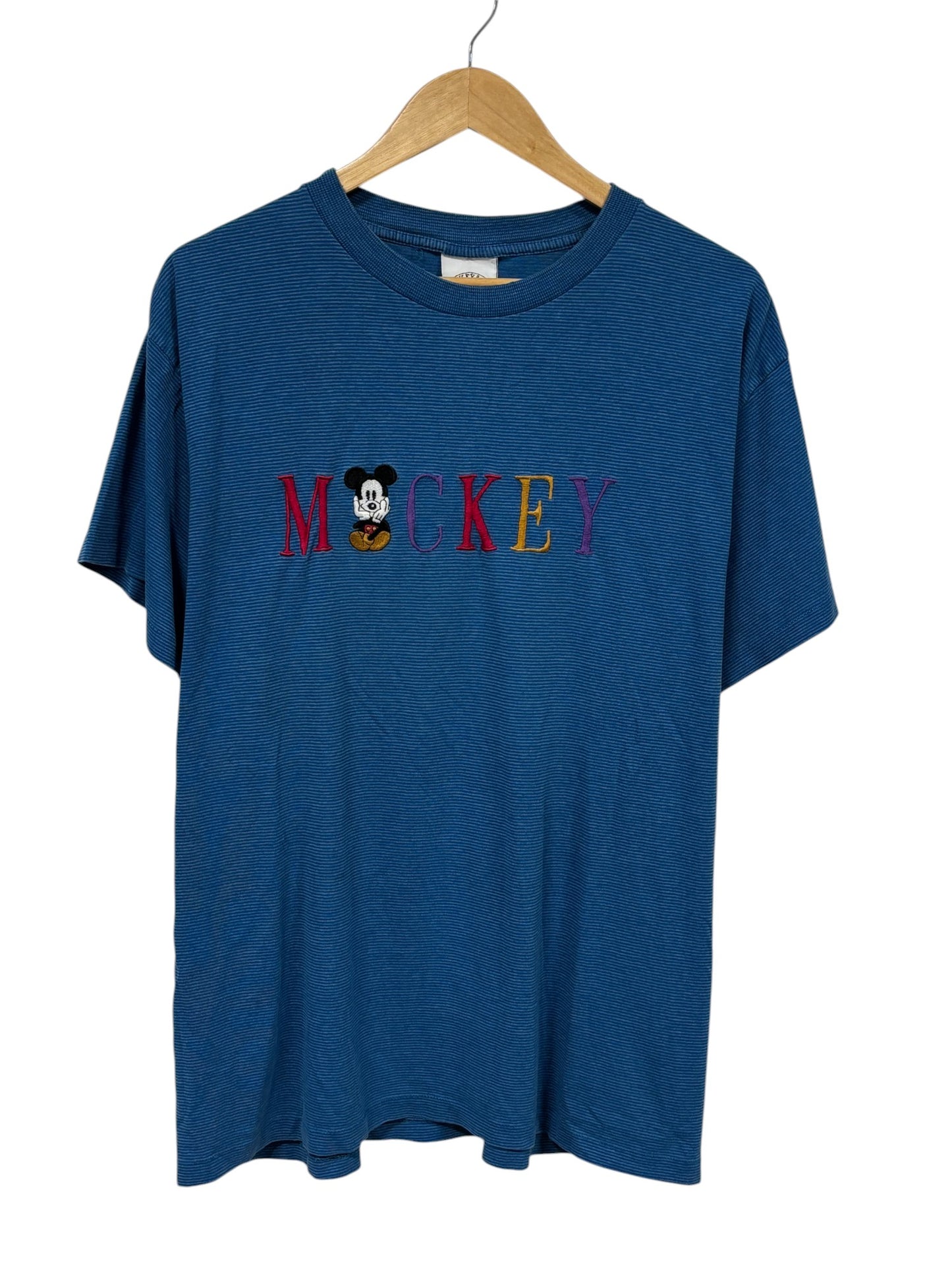 Vintage 90's Disney Mickey Mouse Spellout Cartoon Tee Size Large