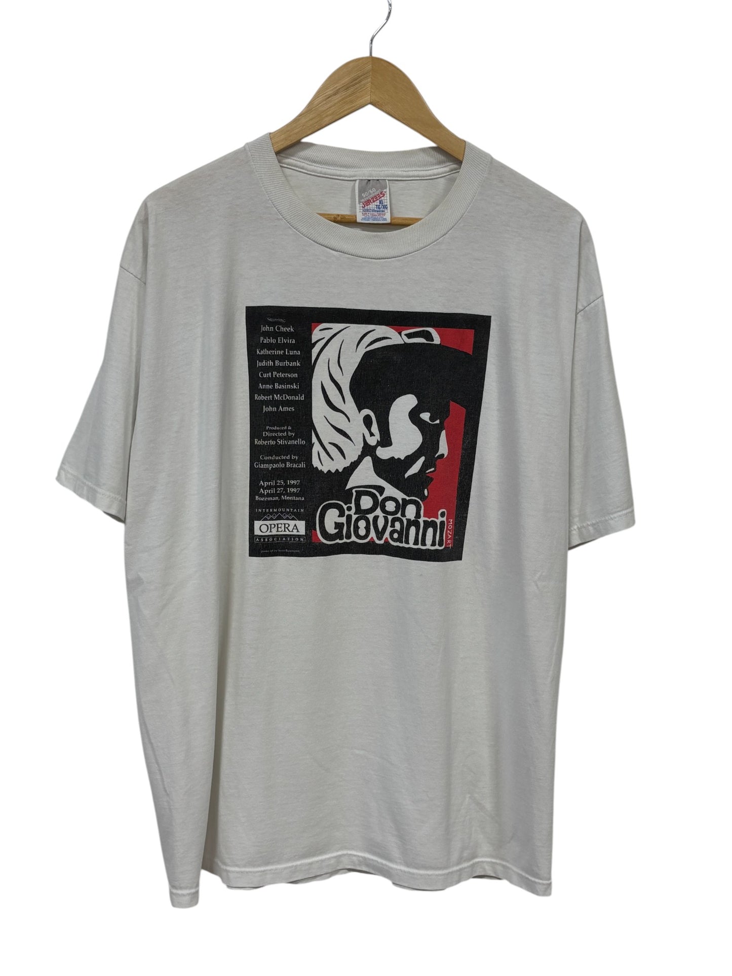 Vintage 1997 Mozart Don Giovanni Bozeman Montana Music Tee Size XL