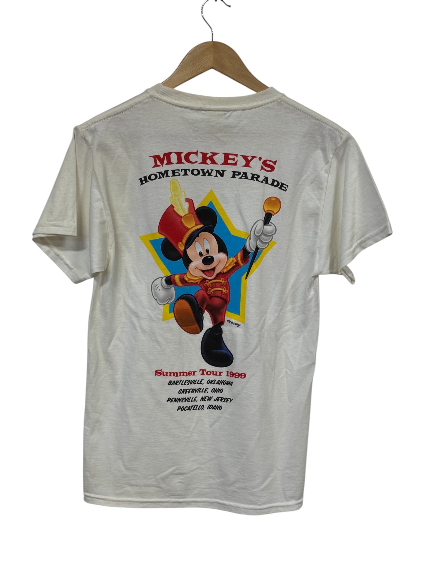 Vintage 1999 Disney Mickey Mouse Hometown Parade Cartoon Tee Size Small