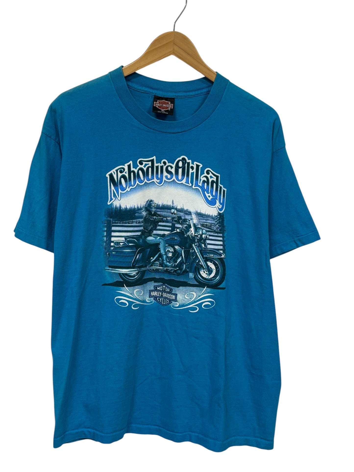 Vintage 90's Harley Davidson Nobody's Old Lady Montana Biker Tee Size XL