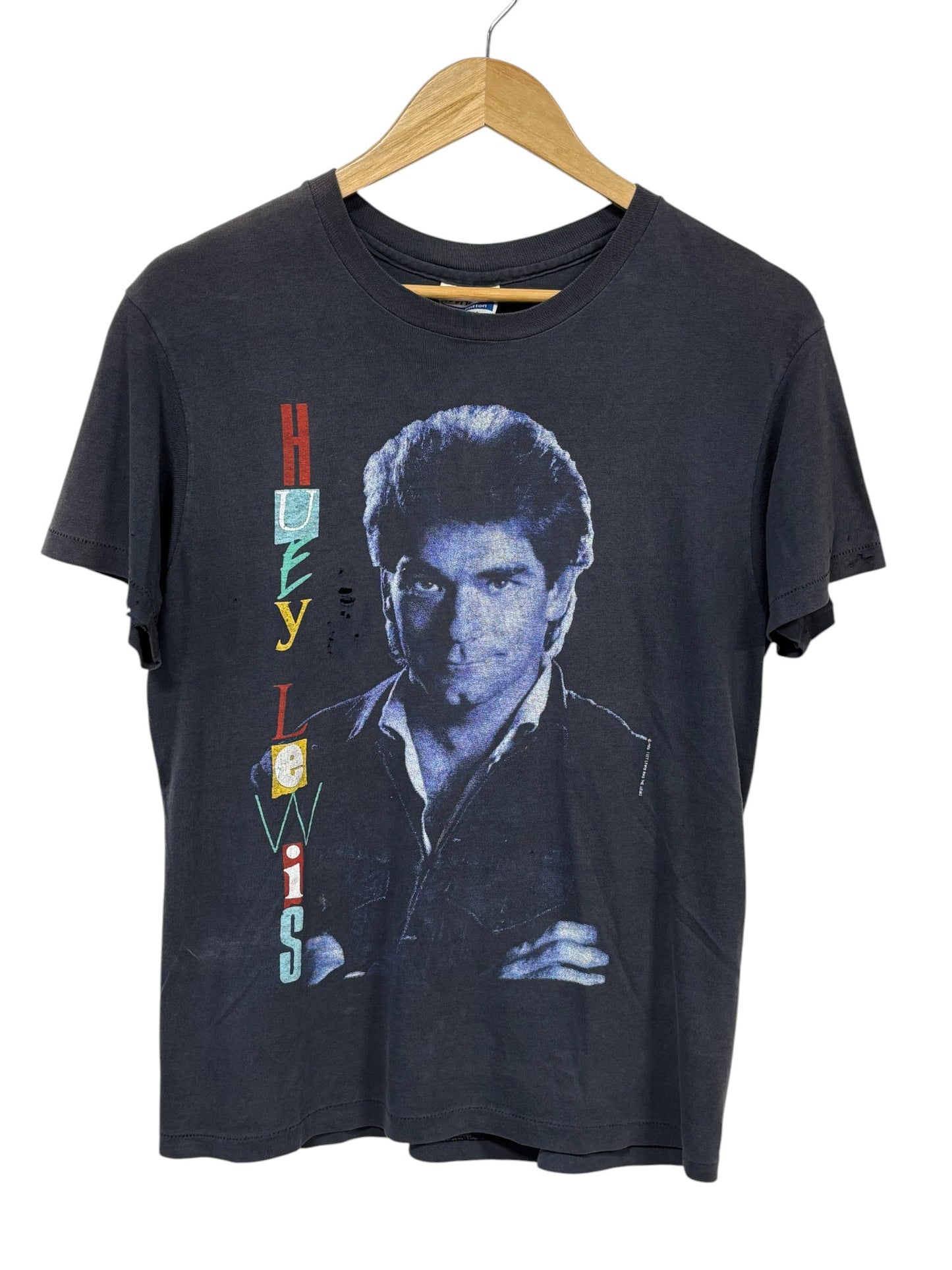 Vintage 80's Huey Lewis and the News Distressed Band Tee Size Medium