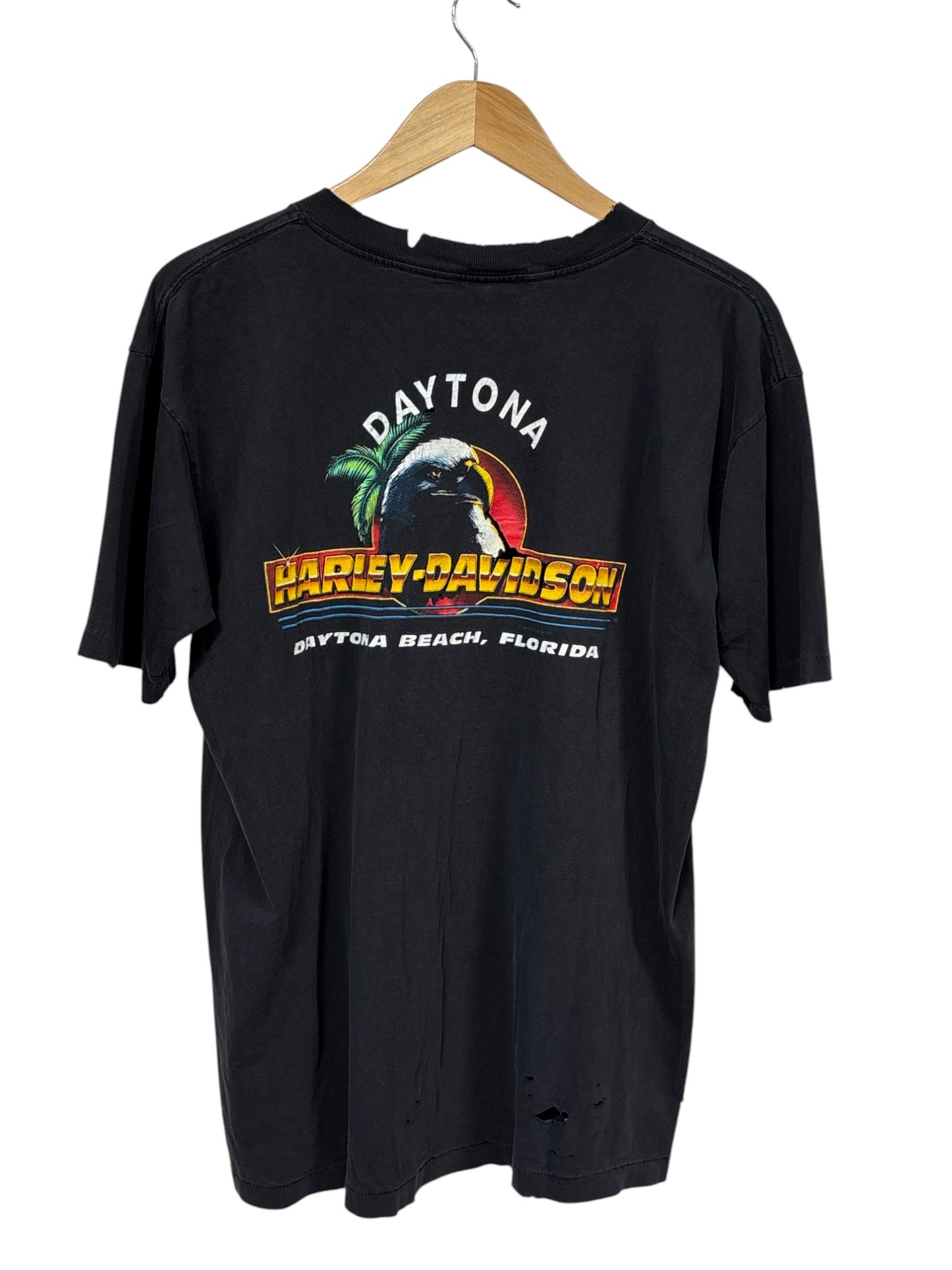 Vintage 1995 Harley Davidson Daytona Biker Week Thrashed Tee Size Large