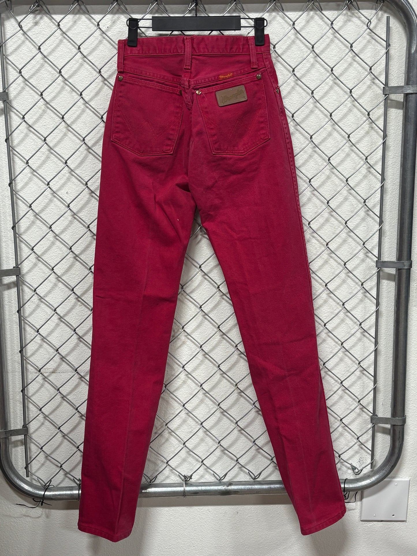 Vintage Women's Wrangler Red Western Denim Jeans Size 25x34
