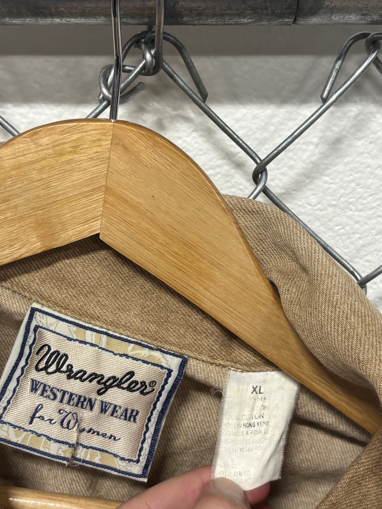 Vintage Women's Wrangler Western Wear Brown Denim Vest Size XL