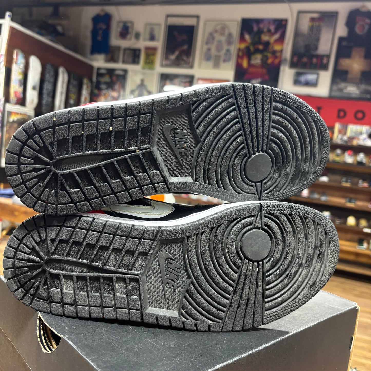 Jordan 1 Low 'Brushtroke Swoosh Black' Size 10.5