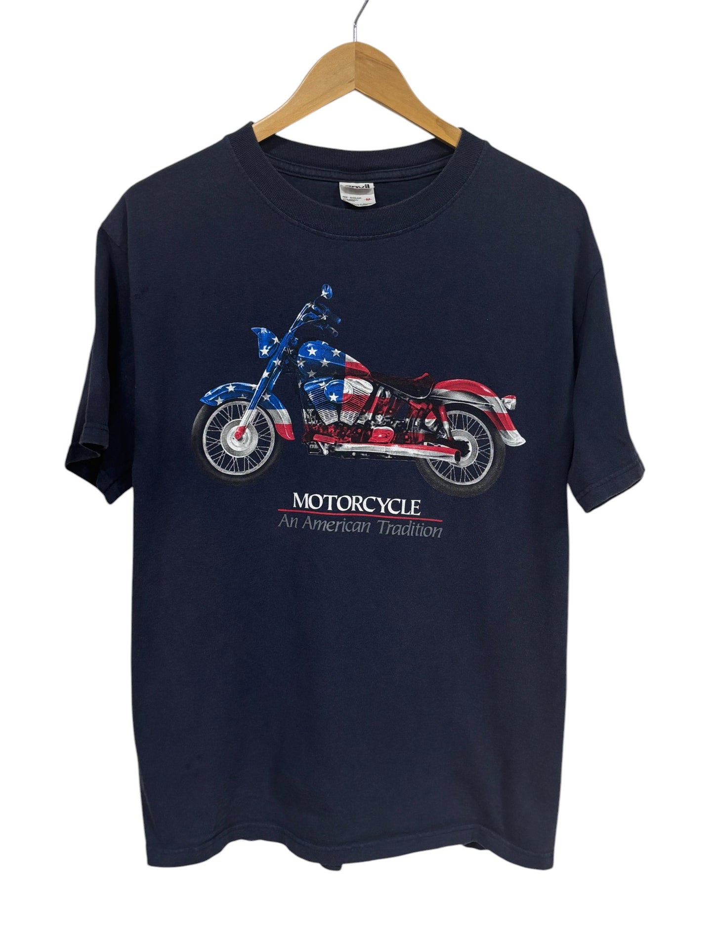 Vintage 00's Motorcycle American Tradition Graphic Tee Size Medium
