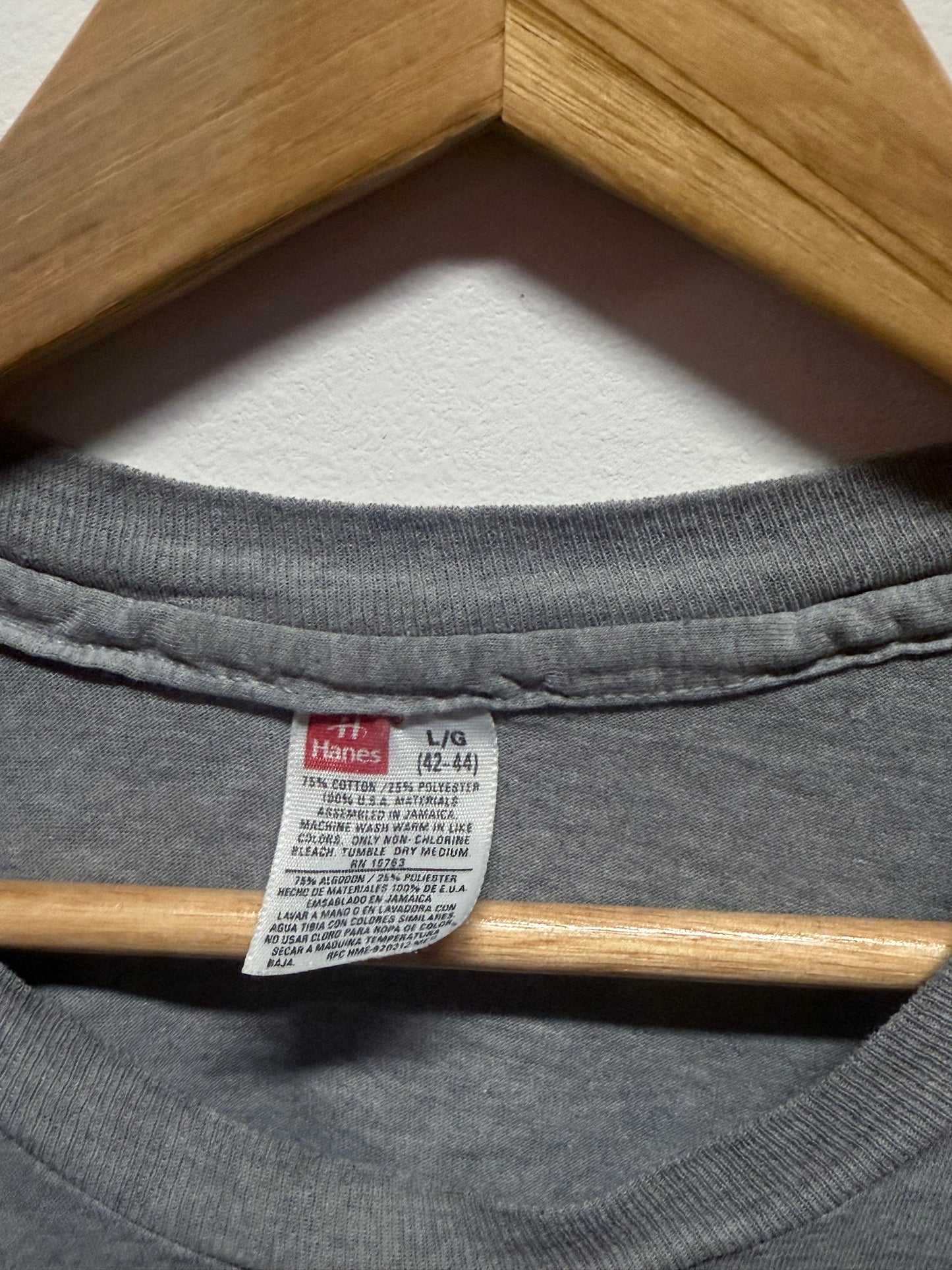 Vintage 80's Grey Hanes Made in USA Pocket Tee Size Large