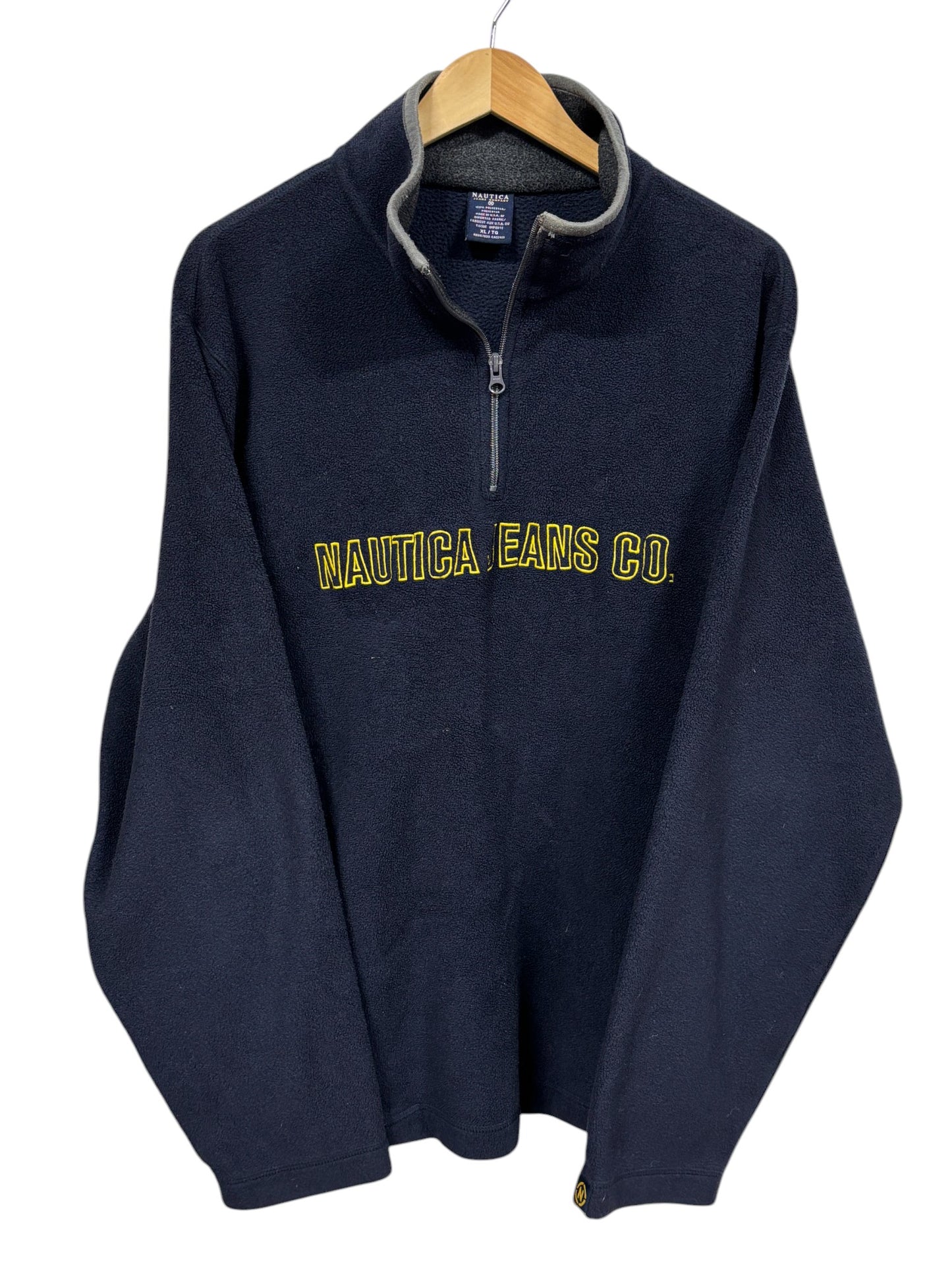 Vintage Nautica Jeans Company Quarter Zip Fleece Sweater Size XL