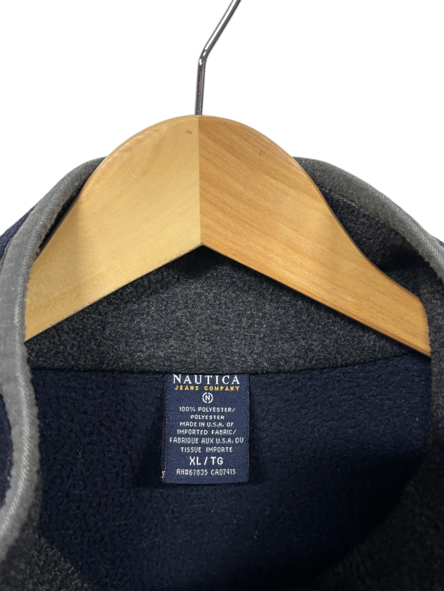 Vintage Nautica Jeans Company Quarter Zip Fleece Sweater Size XL