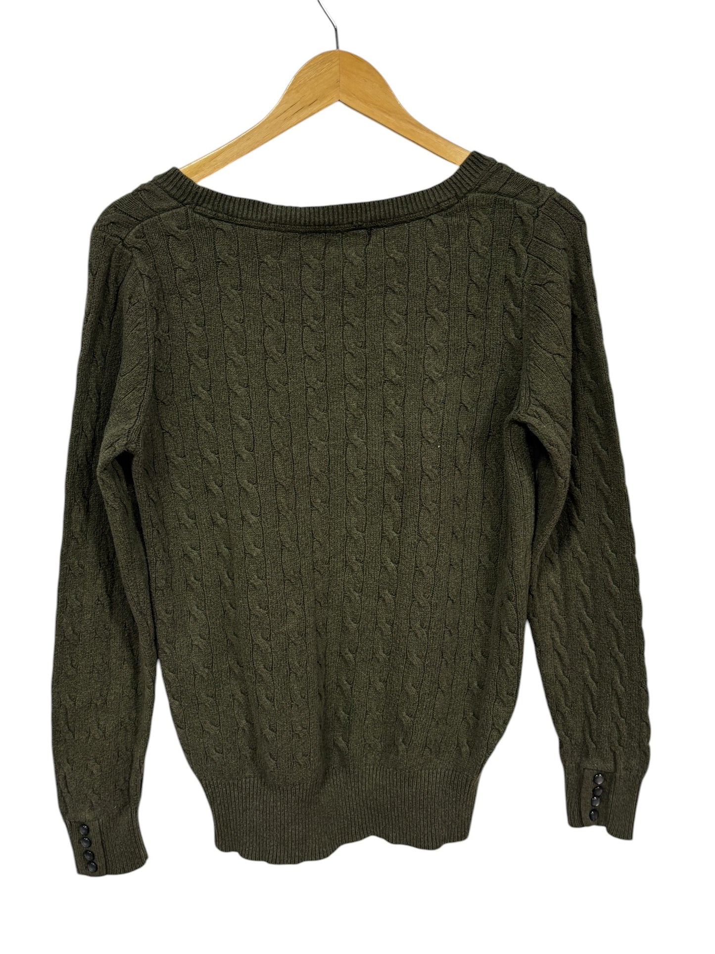 Vintage Polo Jeans Company Olive Cable Knit Sweater Size XL (Womens)