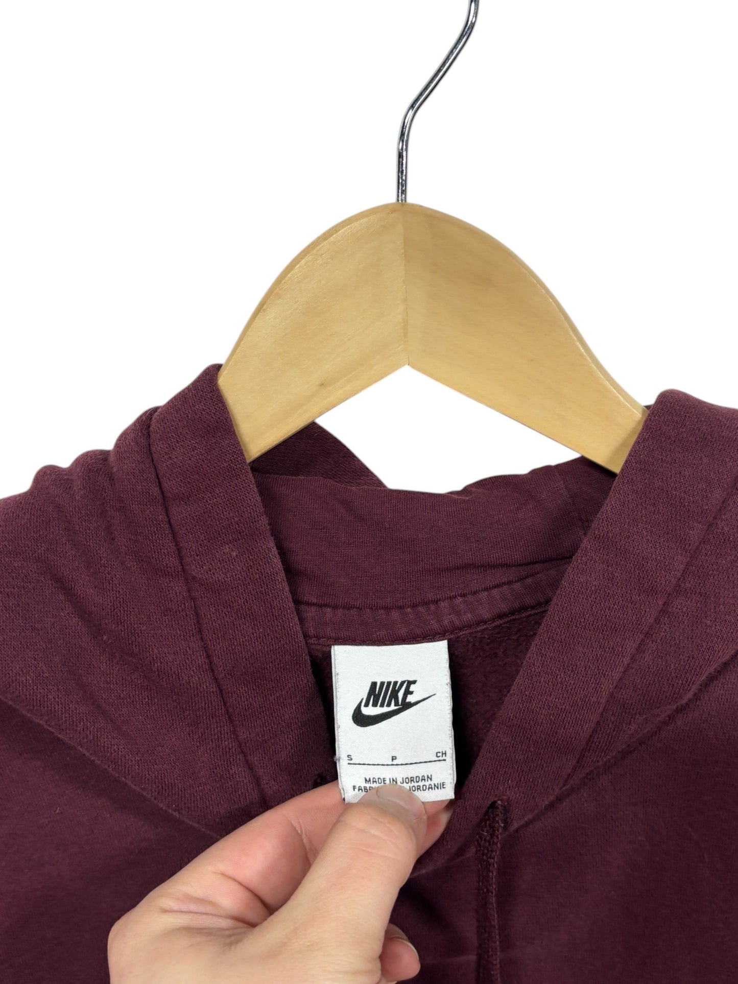 Nike Futura Swoosh Logo Maroon Hoodie Size Small