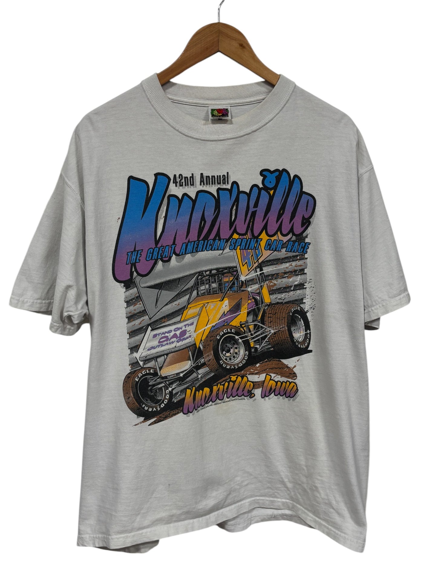 Vintage 2001 Knoxville Sprint Car Racing Big Print Graphic Tee Size XL