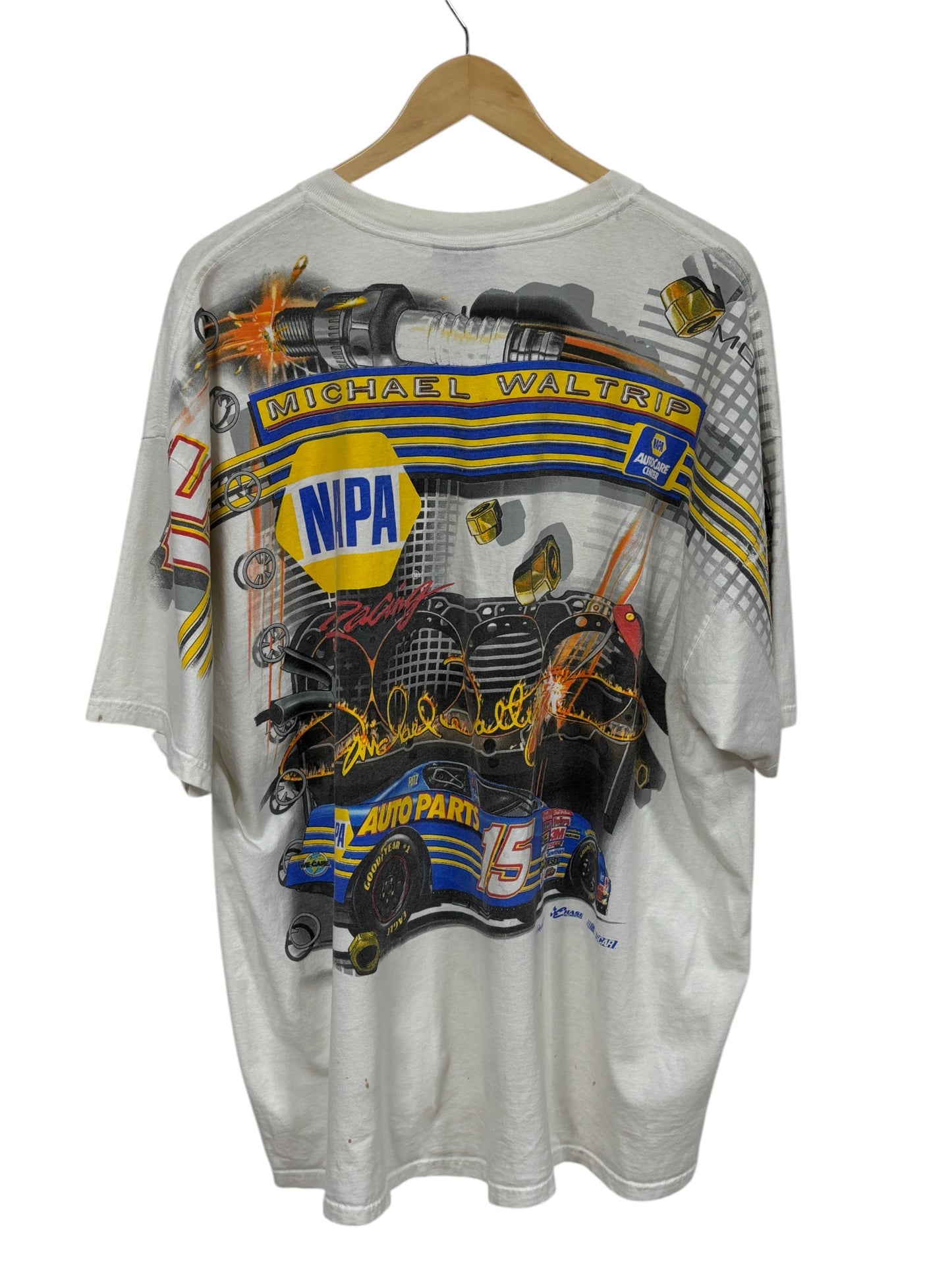 Vintage 00's NASCAR Michael Waltrip Napa Racing AOP Graphic Tee Size XL