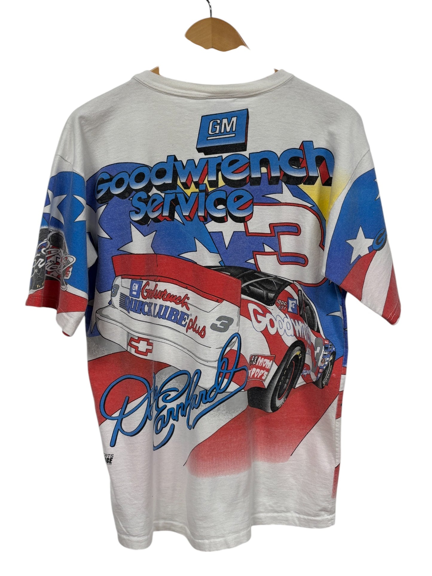 Vintage 1996 Dale Earnhardt NASCAR Goodwrench AOP Tee Size Medium