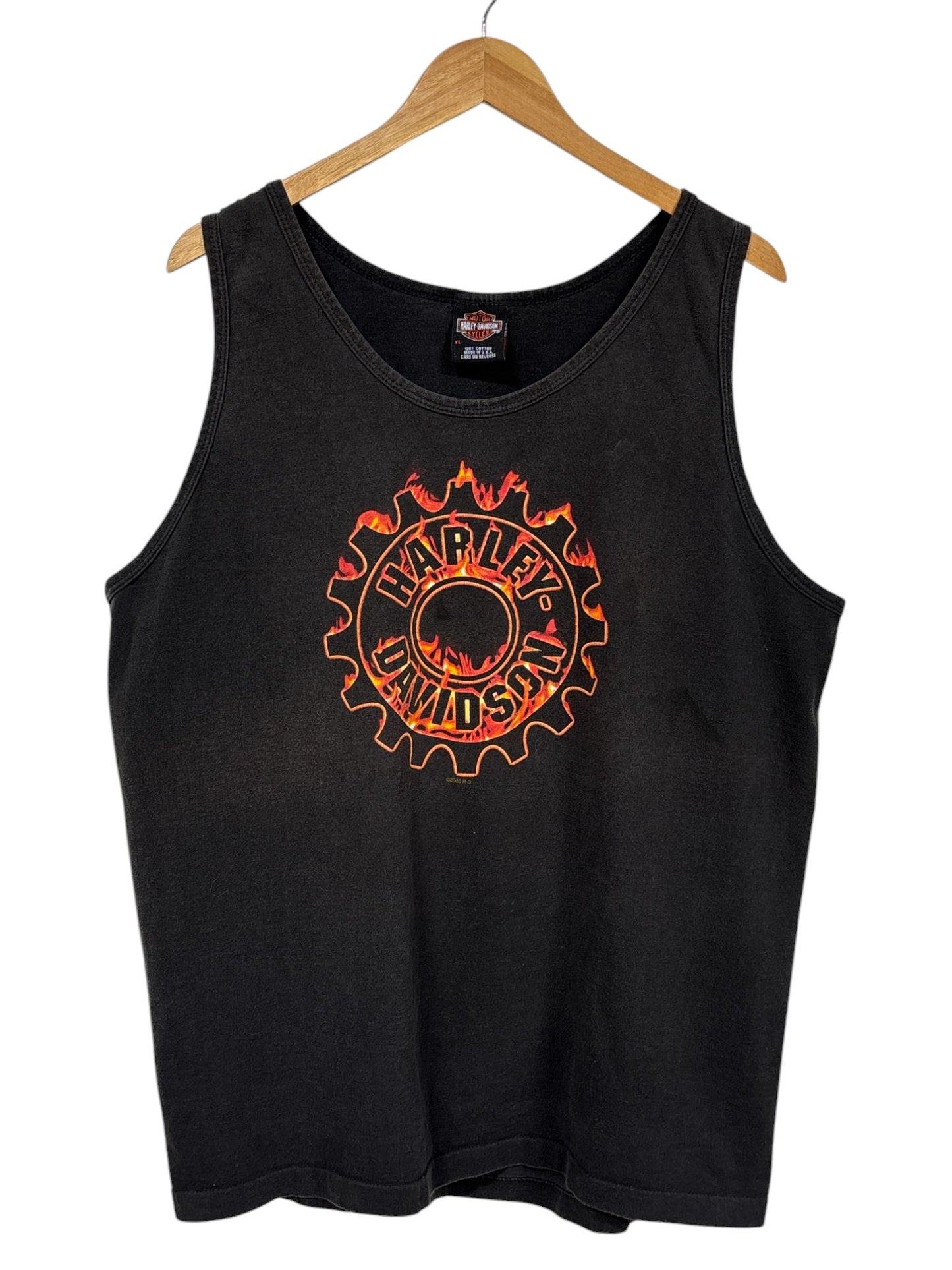 Vintage 00's Harley Davidson Chicago Biker Graphic Tank Top Size XL