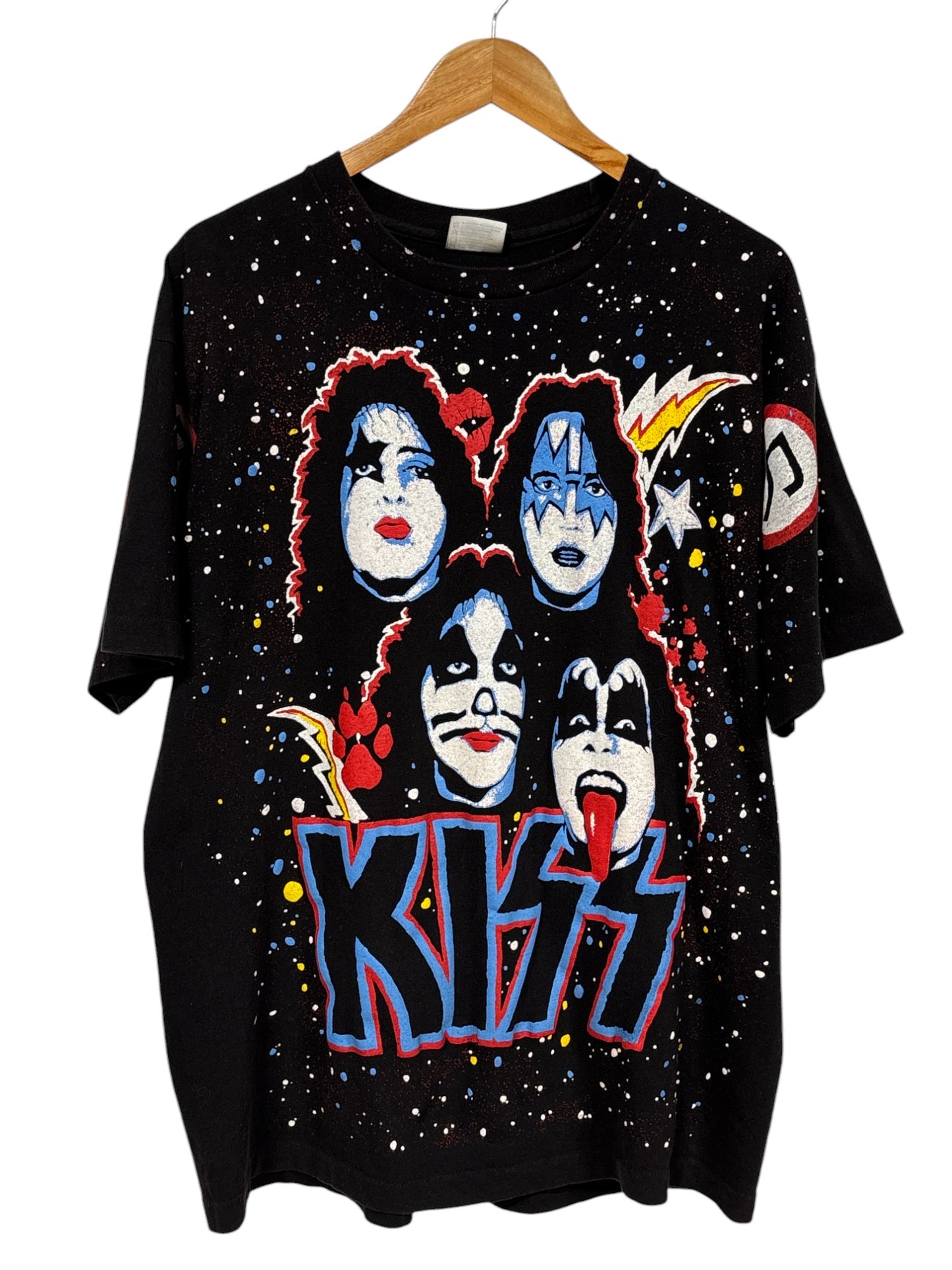 Vintage 1992 KISS AOP Band Graphic Tee Size XL
