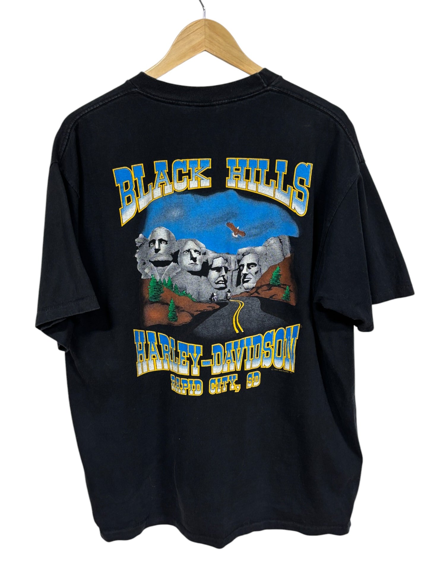 Vintage 1991 Harley Davidson Sturgis Black Hills Rally Biker Tee Size XL