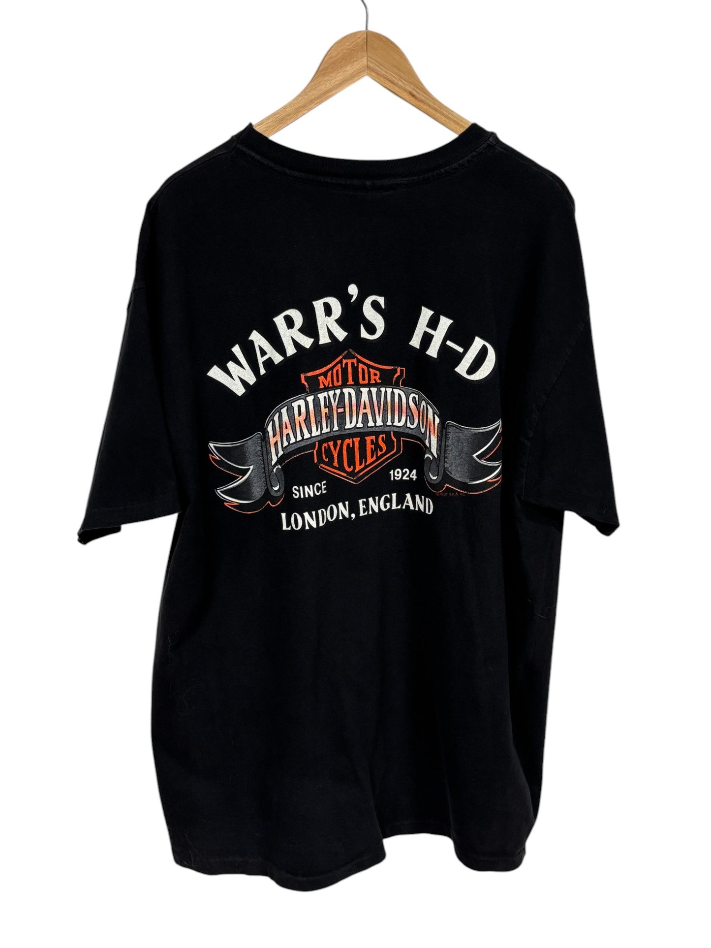 Vintage 90's Harley Davidson London England Biker Graphic Tee Size XL