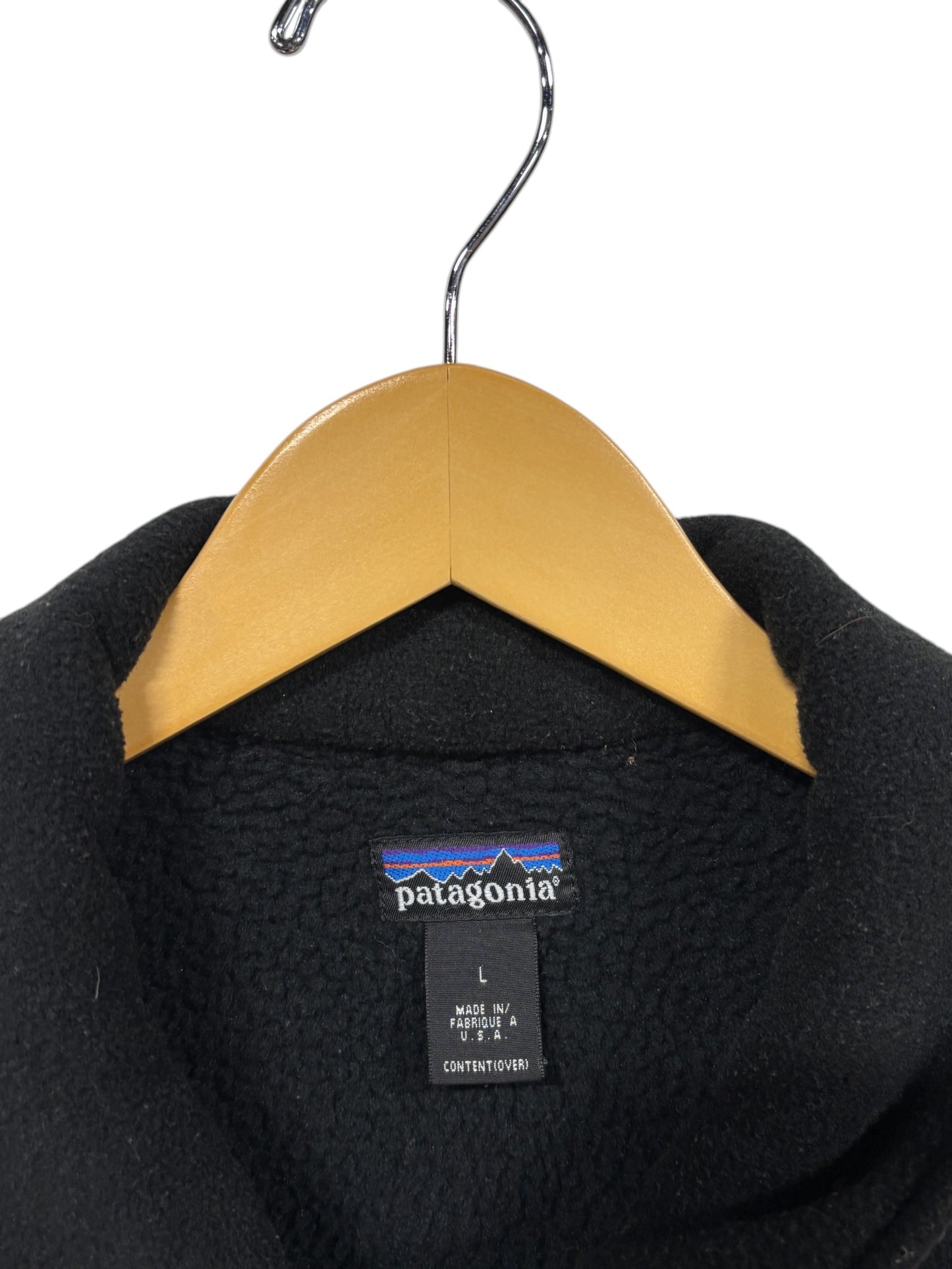 Vintage 1997 Patagonia Button Fleece Barn Chore Coat Black Size Large