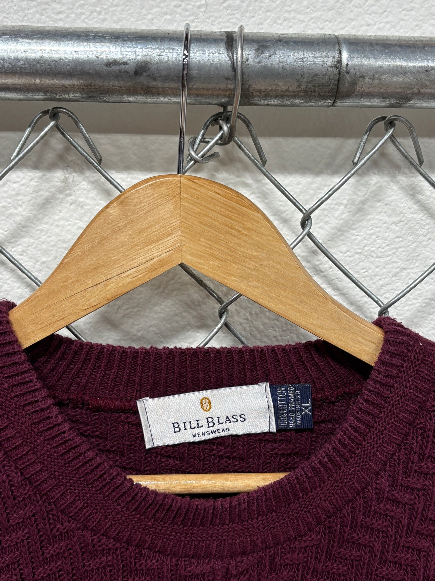 Vintage 90's Bill Blass Red Knit Sweater Size XL