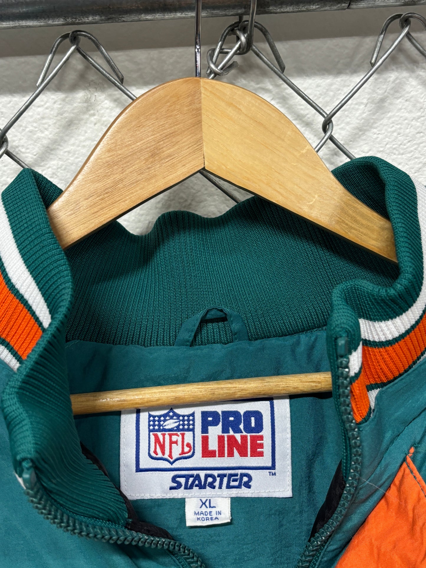 Vintage 90's Starter Miami Dolphins Puffer Jacket Size XL