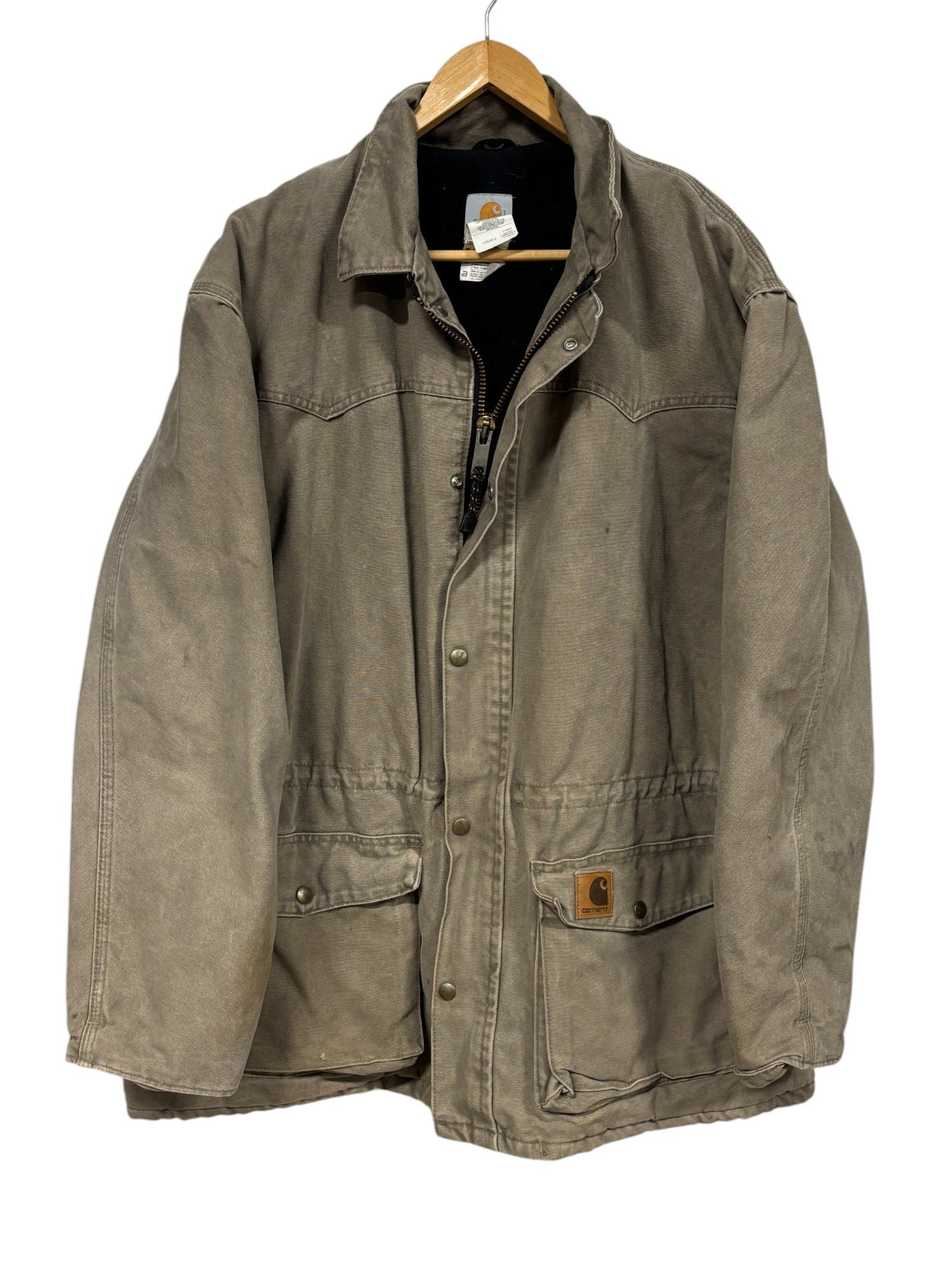 Vintage Carhartt Made in USA C46 Western Jacket Brown Size XL