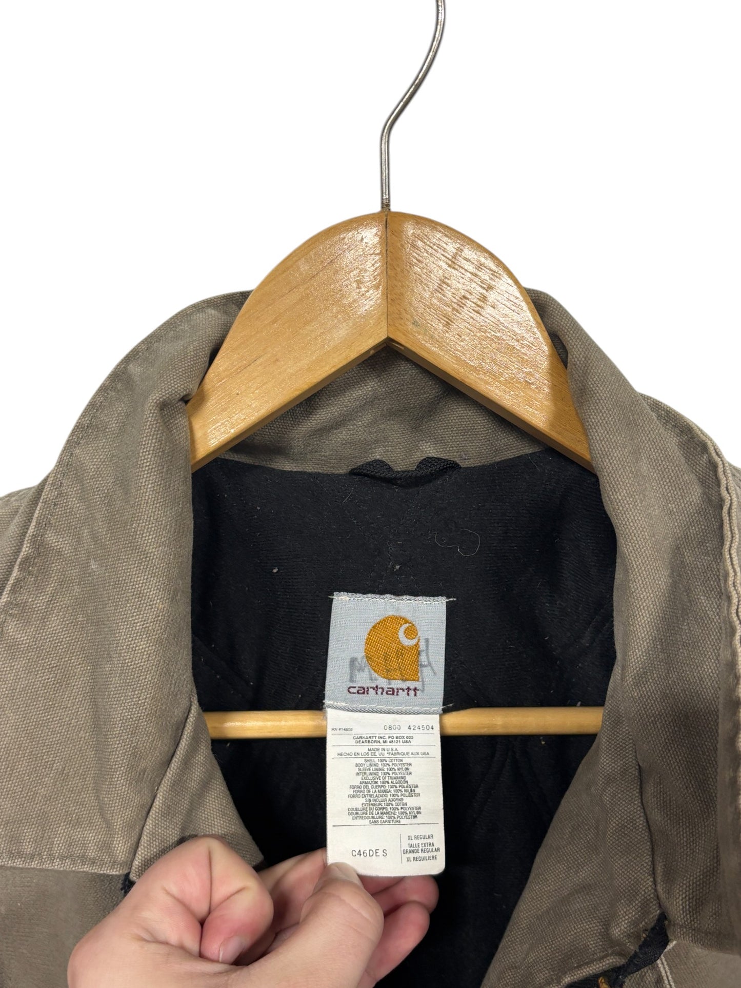 Vintage Carhartt Made in USA C46 Western Jacket Brown Size XL