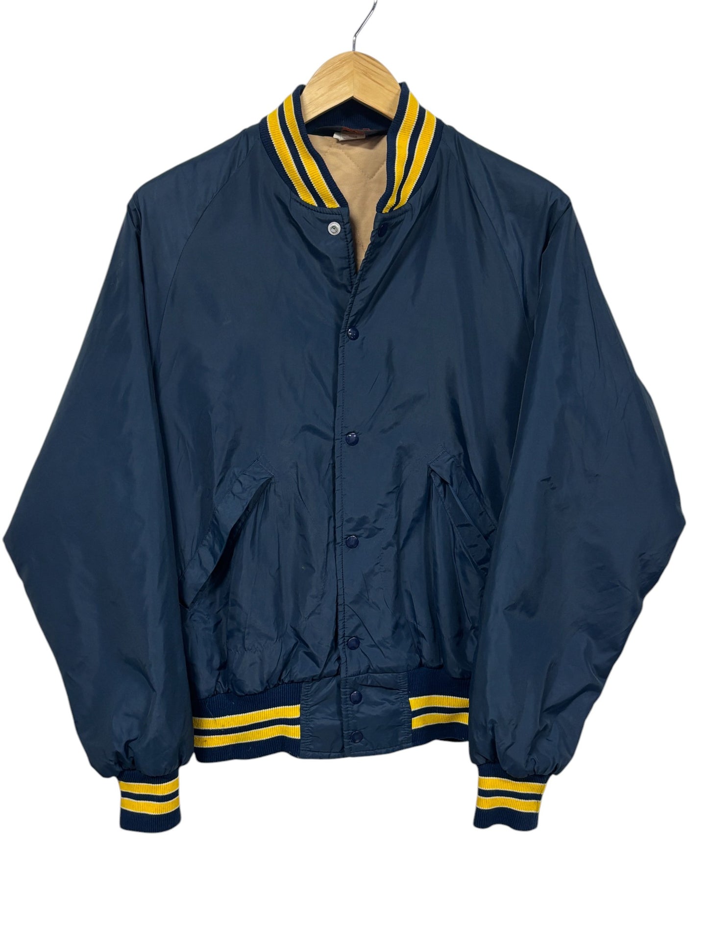 Vintage 80's Montana Tech Spurs Satin Bomber Jacket Size Medium