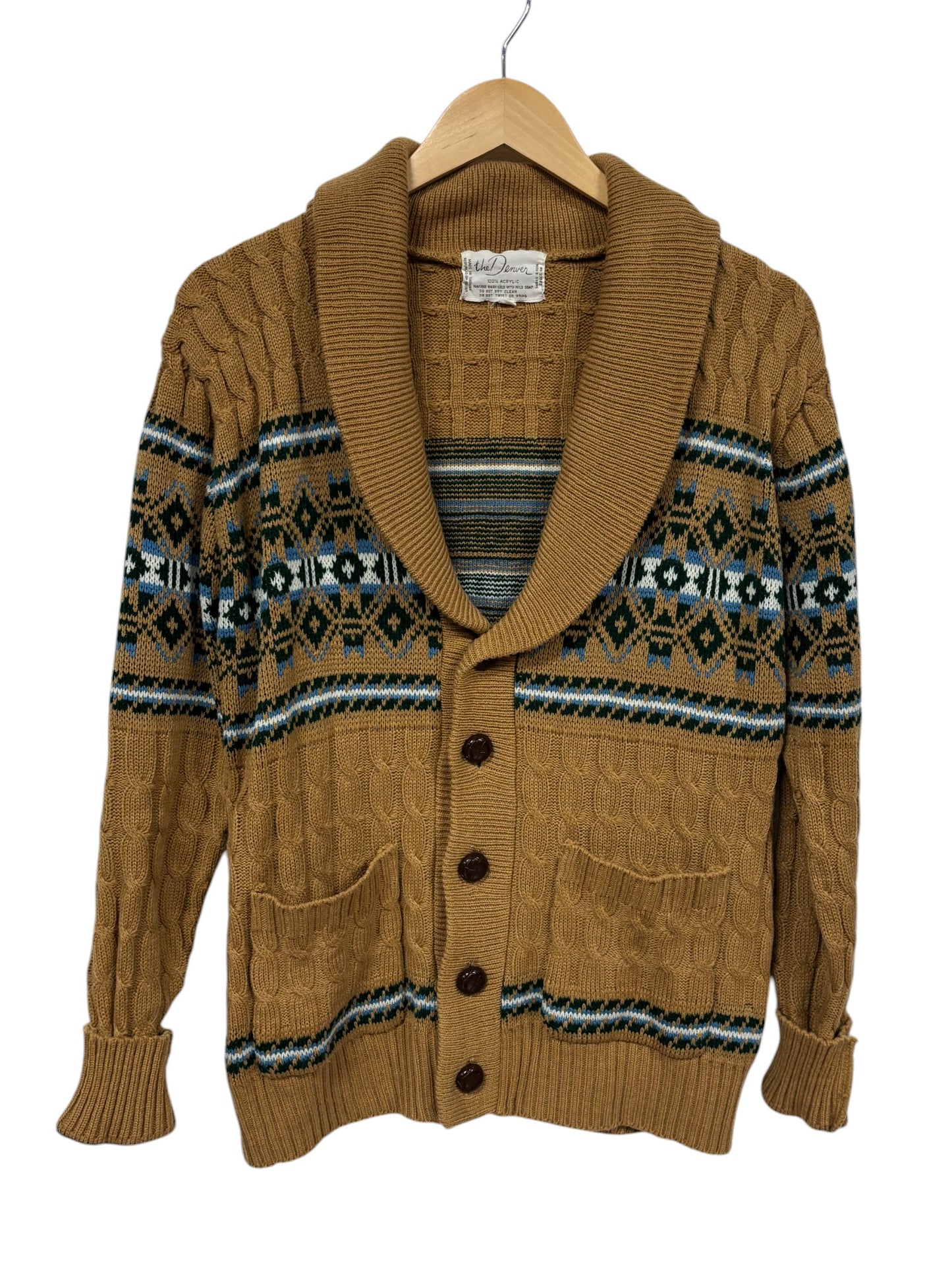 Vintage 70's The Denver Abstract Cardigan Sweater Size Medium