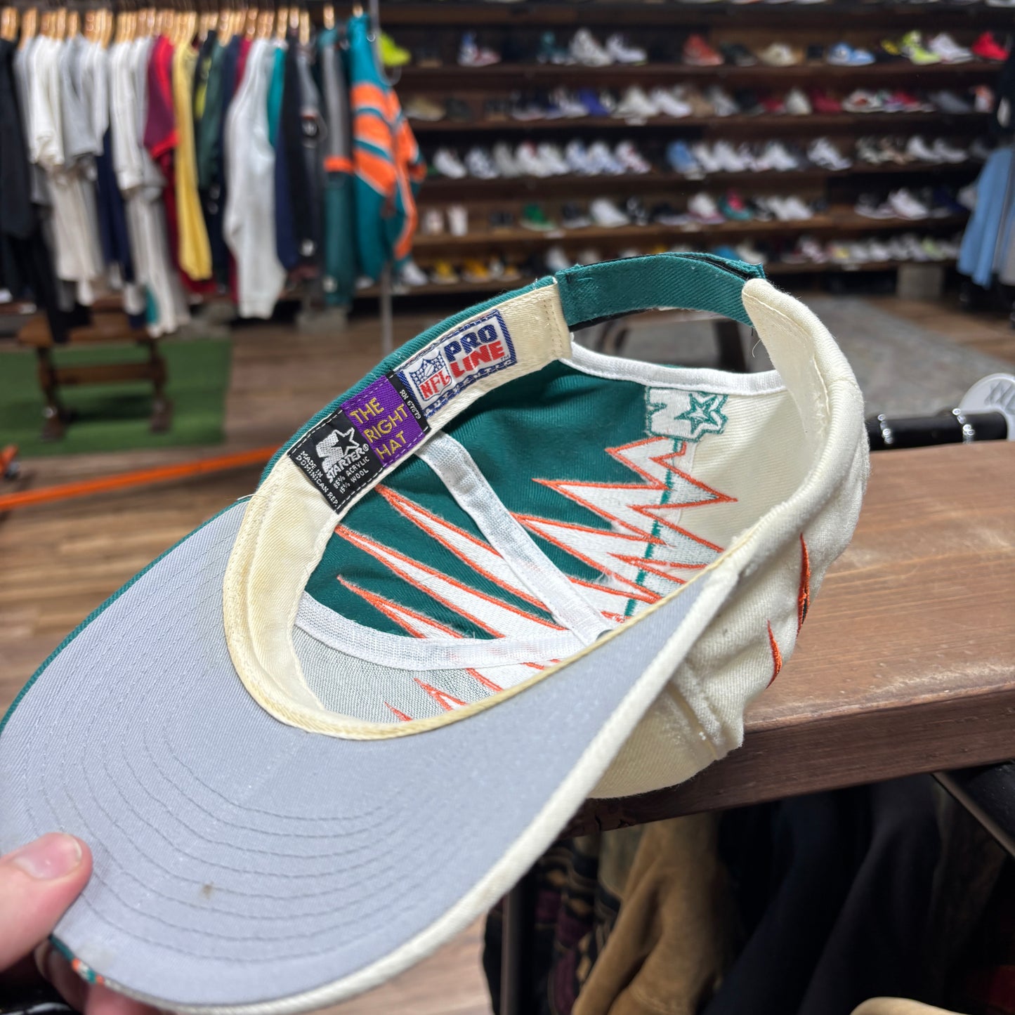 Vintage 90's Starter Miami Dolphins Shockwave Snapback Hat