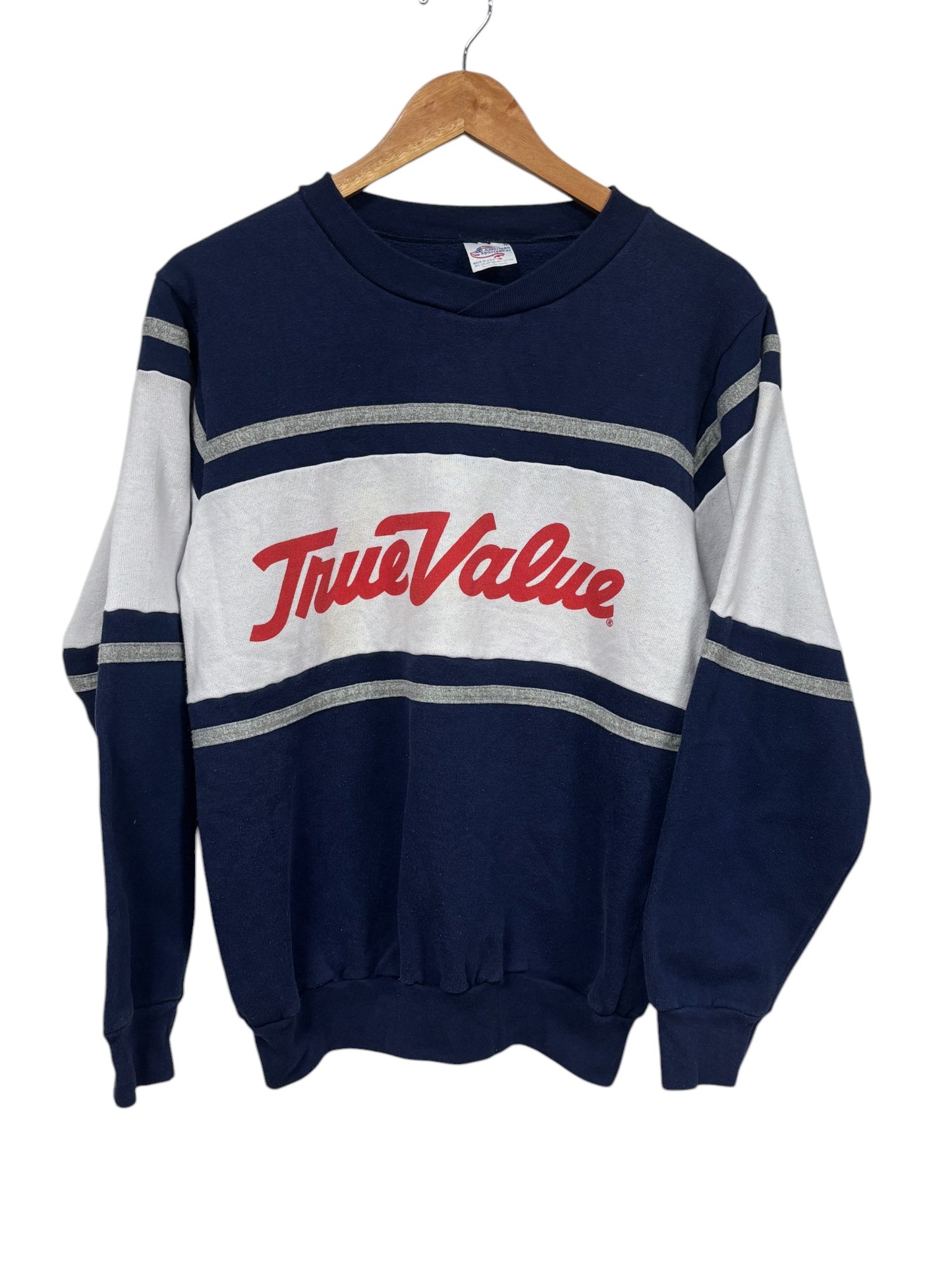 Vintage 80's True Value Script Spellout Sweater Size Medium
