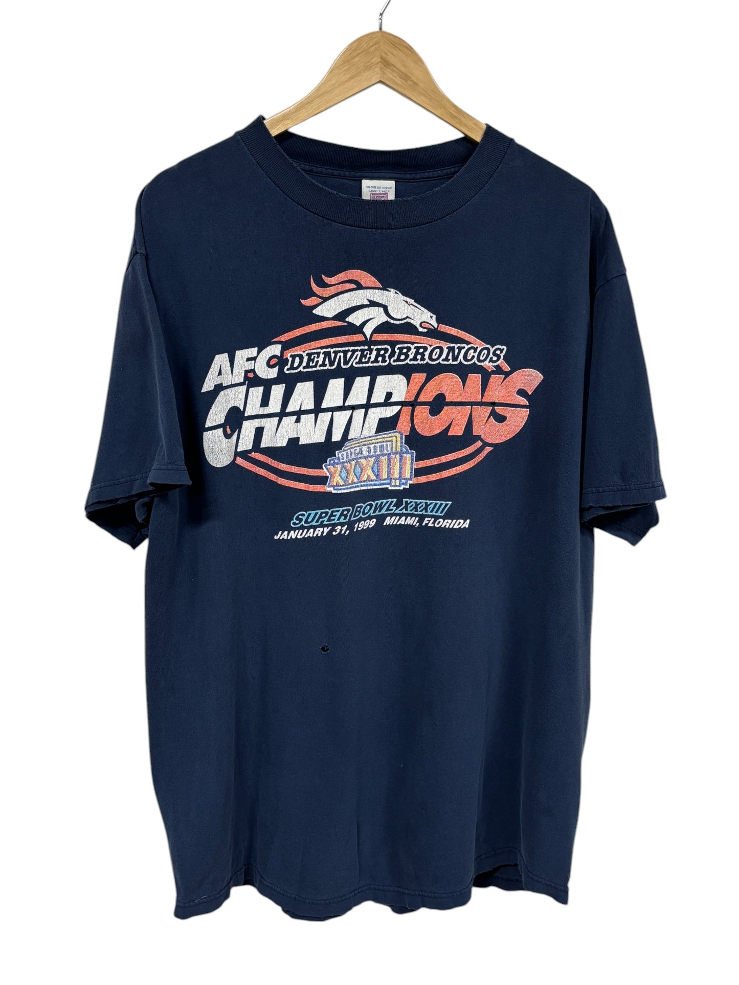 Vintage 1999 Denver Broncos AFC Champions Graphic Tee Size XL