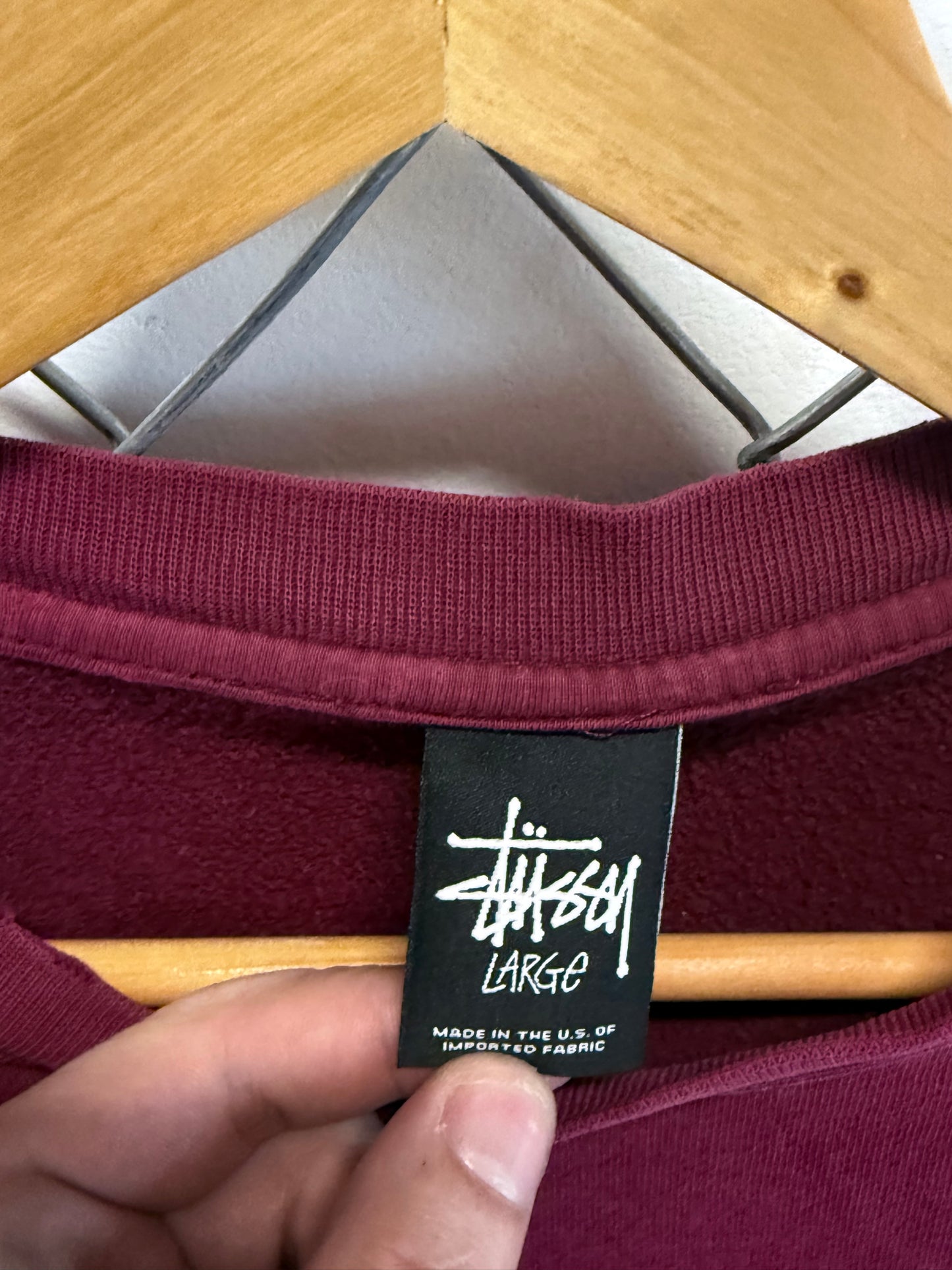 Vintage Y2K Stussy Classic Logo Double Sided Crewneck Sweater Size Large