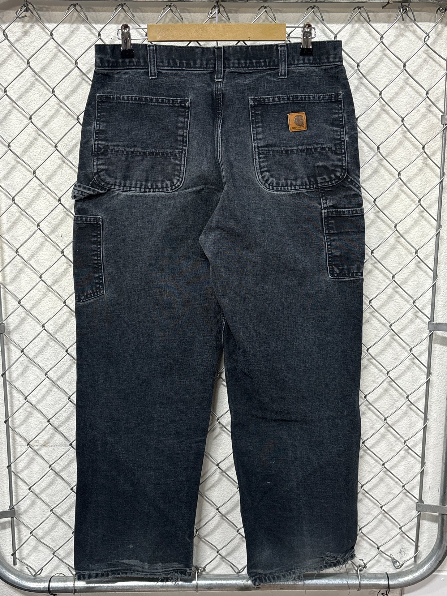 Vintage Carhartt Faded Black Carpenter Pants Size 33x29