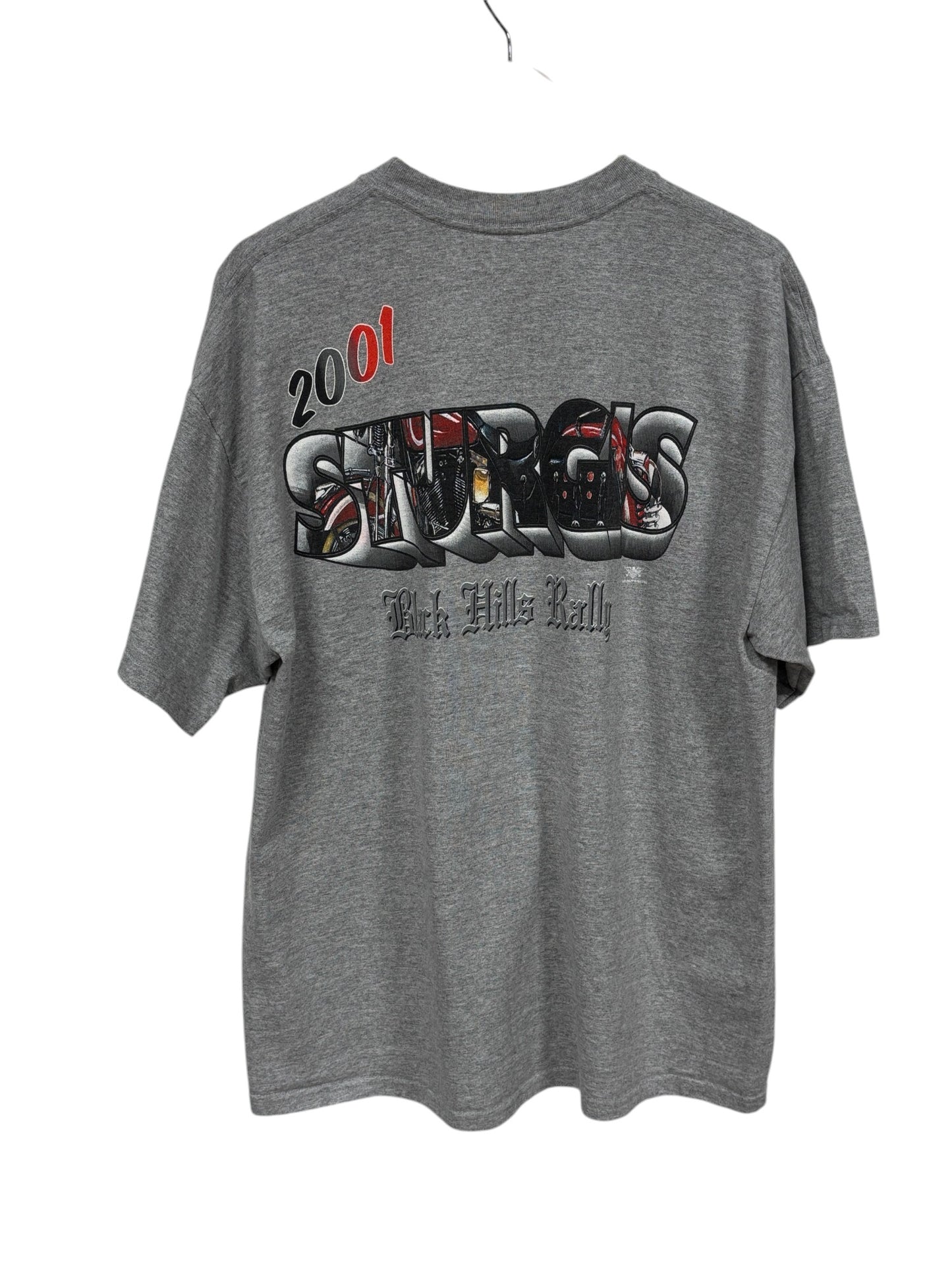 Vintage 2001 Sturgis Black Hills Rally Biker Graphic Tee Size XL