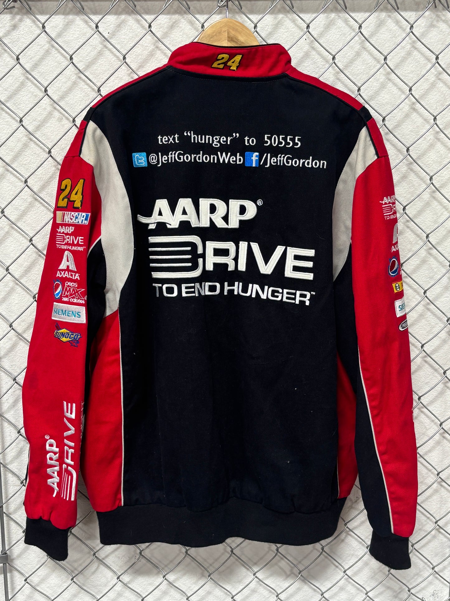 NASCAR Jeff Hamilton Jeff Gordon Black Red Racing Jacket Size XL