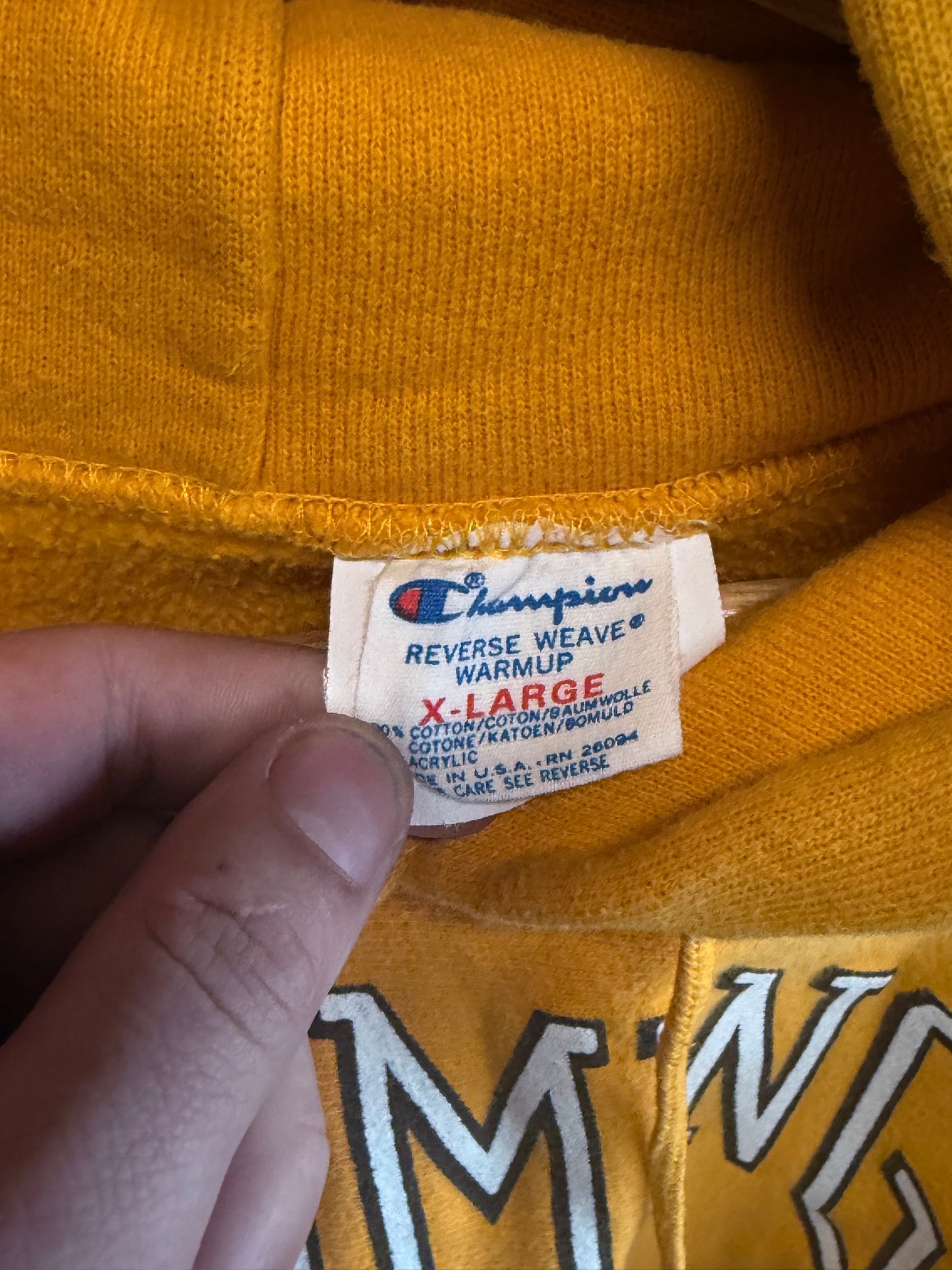 Vintage 80's Champion Reverse Weave Wyoming Cowboys Hoodie USA Size XL
