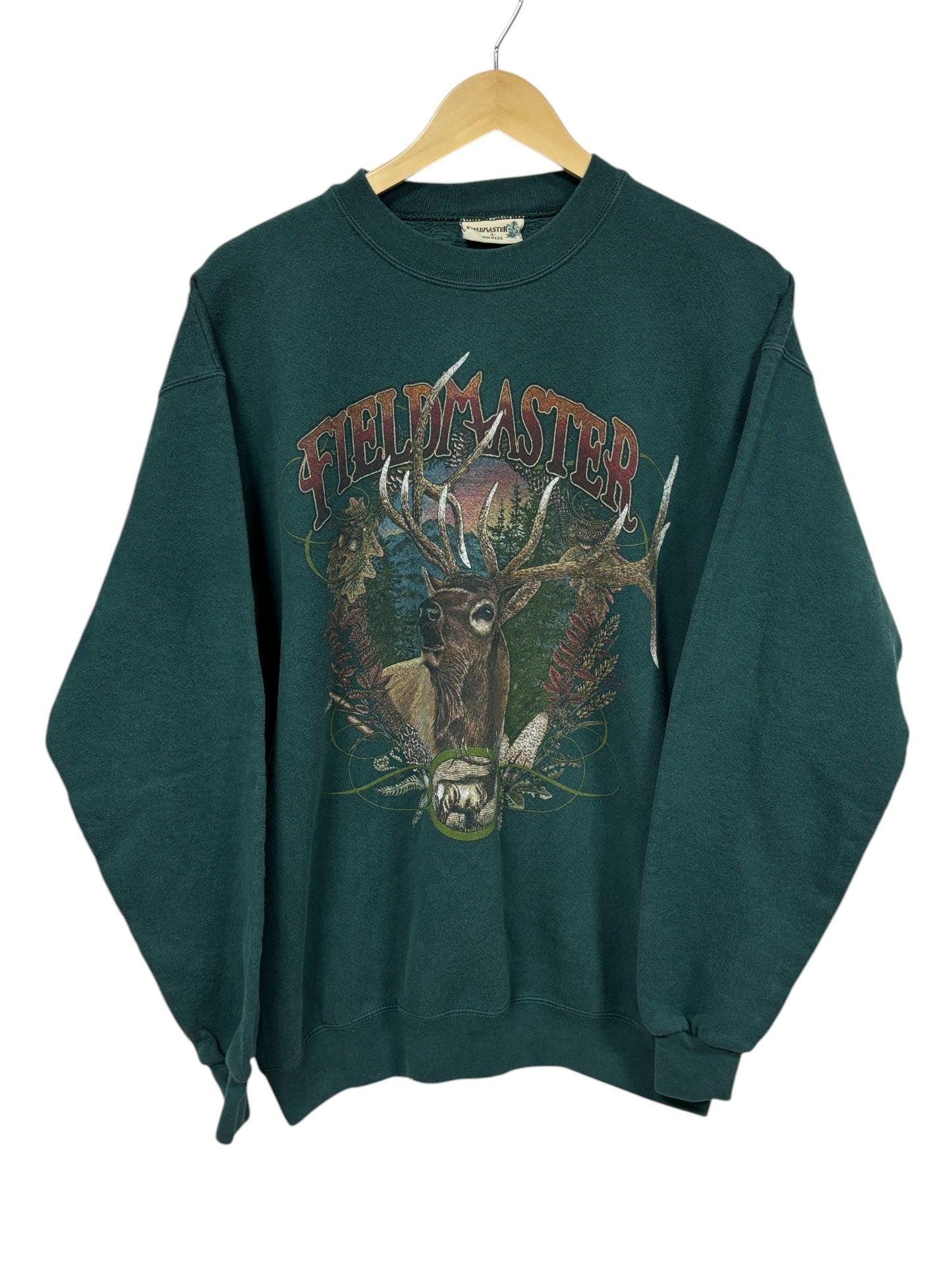 Vintage 90's Fieldmaster Elk Nature Graphic Crewneck Sweater Size Large