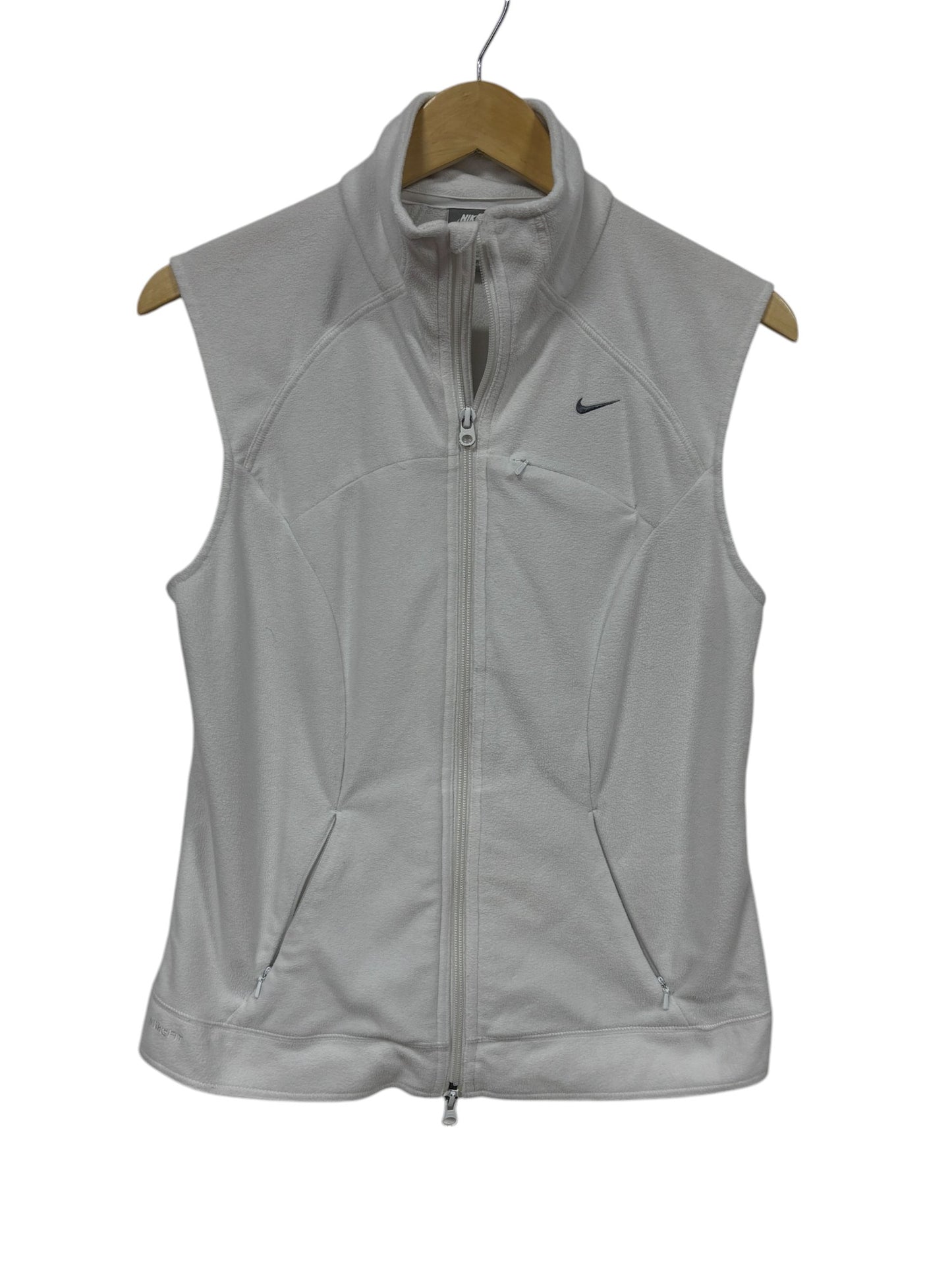 Nike White Small Swoosh Logo Fleece Size Medium