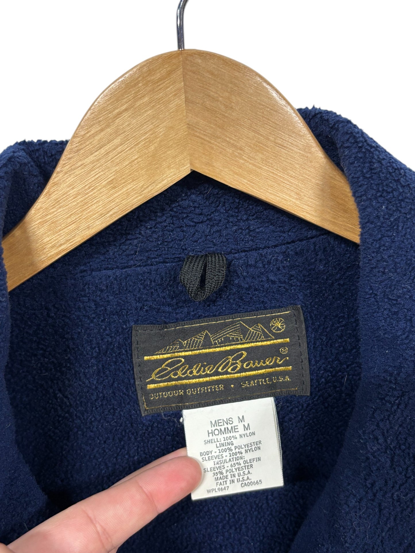 Vintage Eddie Bauer Fleece Lined Shell Jacked Made USA Size Medium